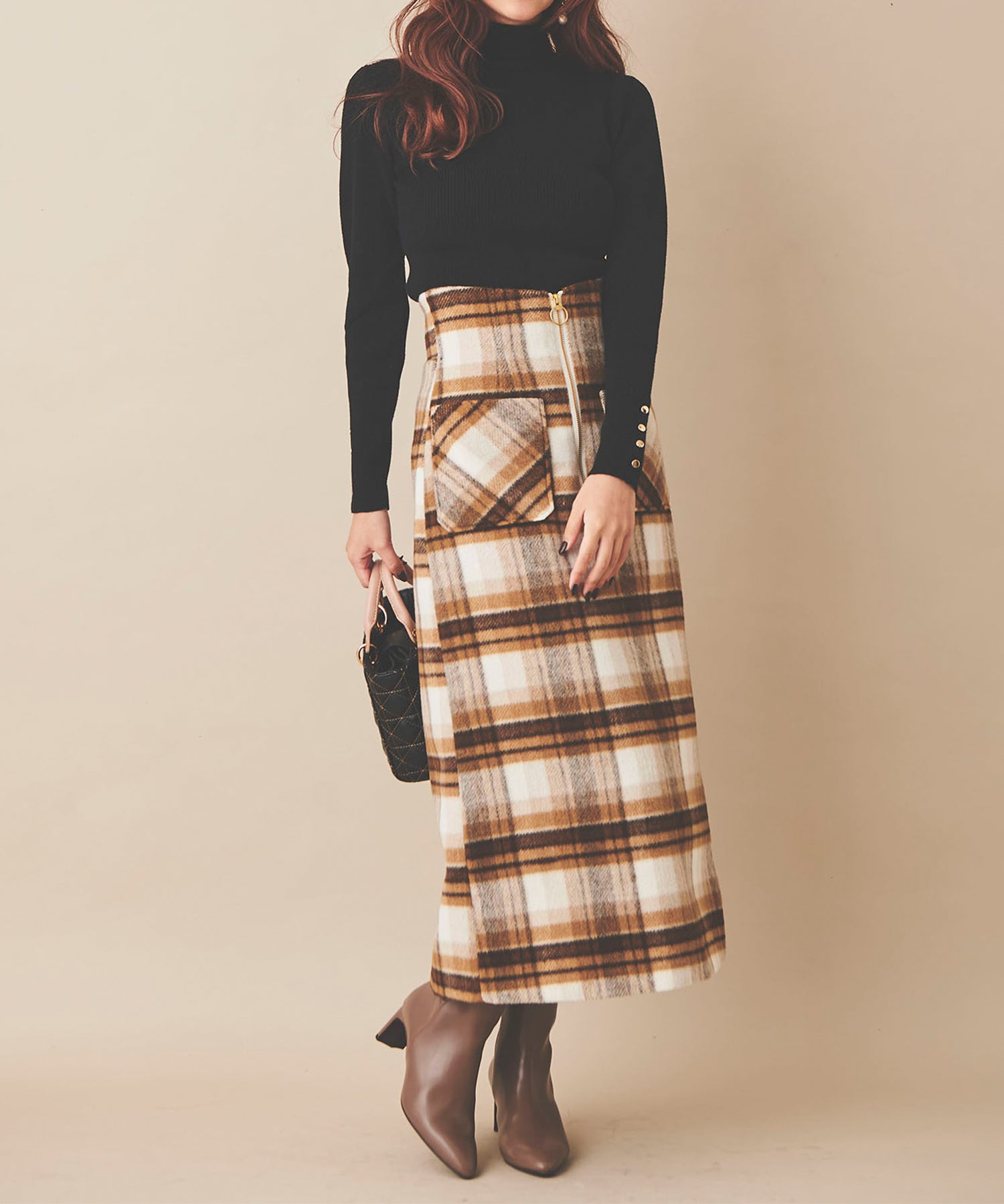 31 Sons de mode 31 Sons de mode shaggy check skirt