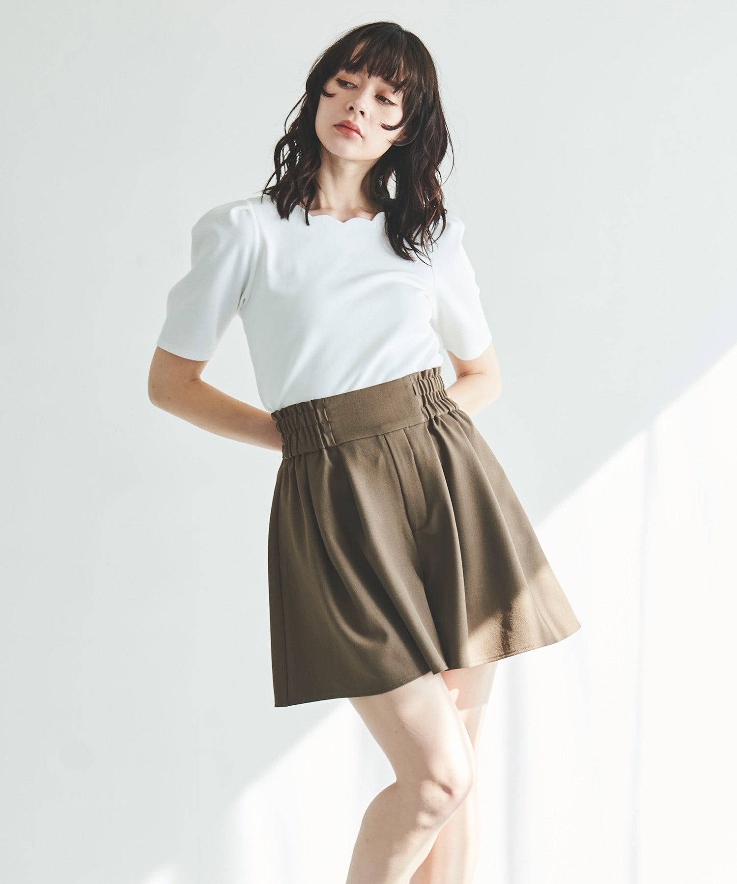 トランテアン ソン ドゥ モード 31 Sons de mode ボリュームキュロット (チャ) BROWN