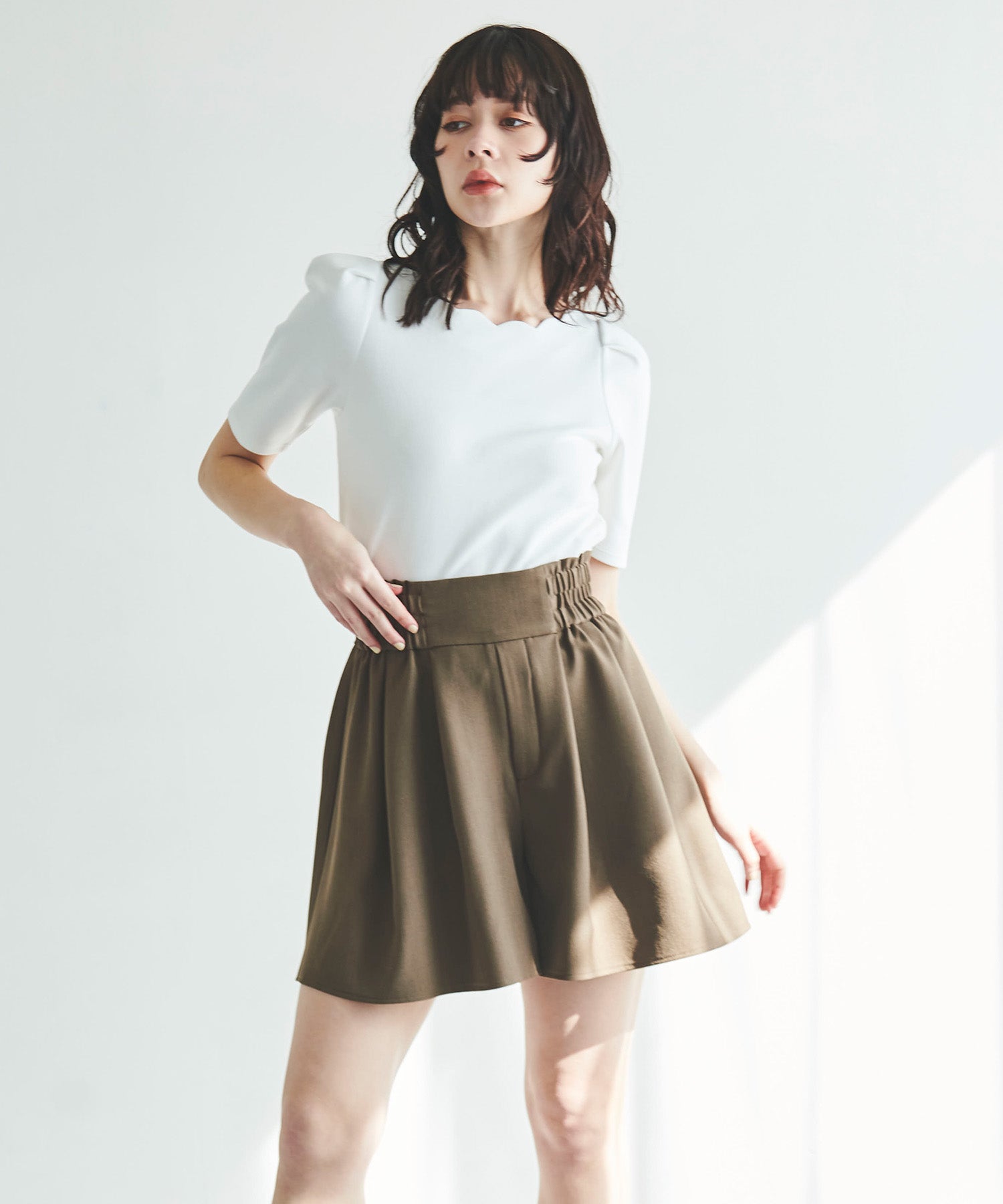 トランテアン ソン ドゥ モード 31 Sons de mode ボリュームキュロット (チャ) BROWN