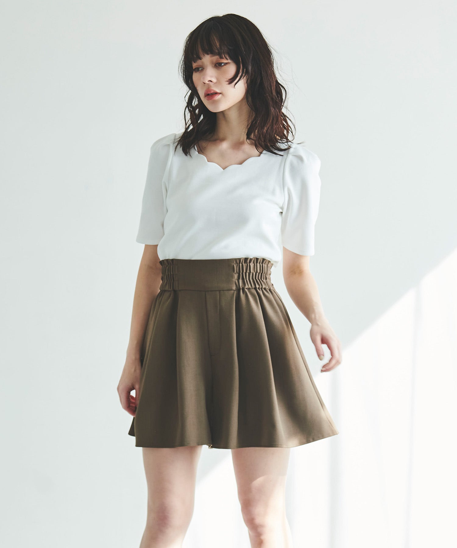 トランテアン ソン ドゥ モード 31 Sons de mode ボリュームキュロット (チャ) BROWN