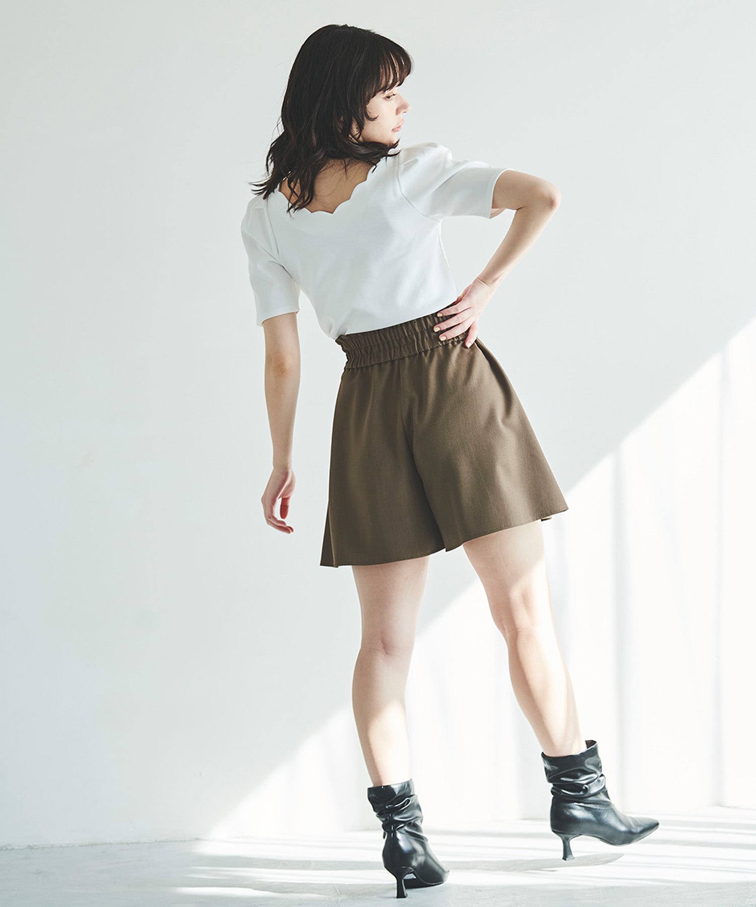 トランテアン ソン ドゥ モード 31 Sons de mode ボリュームキュロット (チャ) BROWN