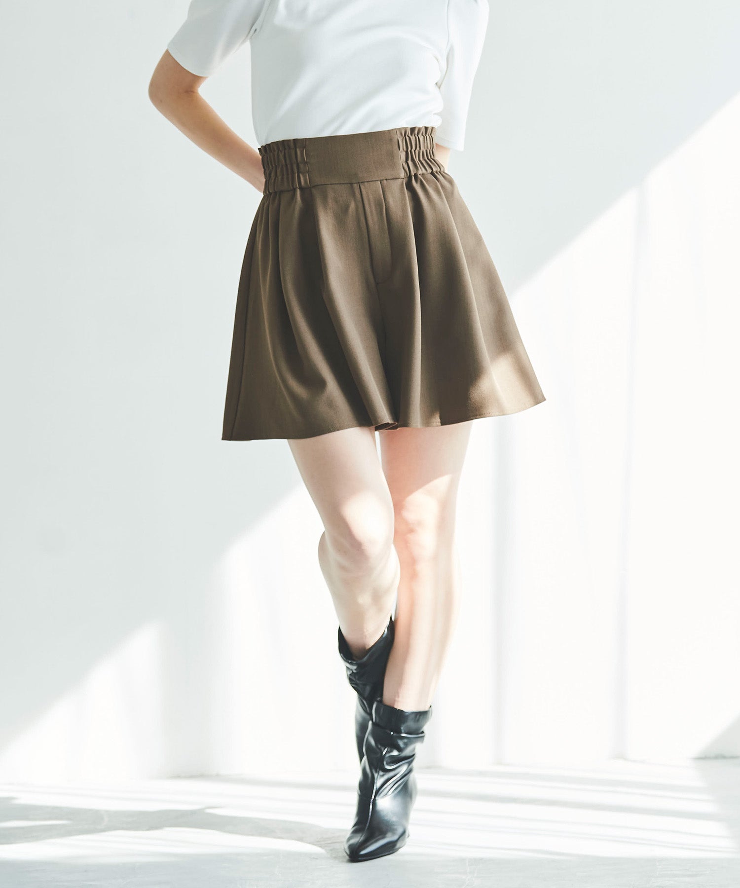 トランテアン ソン ドゥ モード 31 Sons de mode ボリュームキュロット (チャ) BROWN