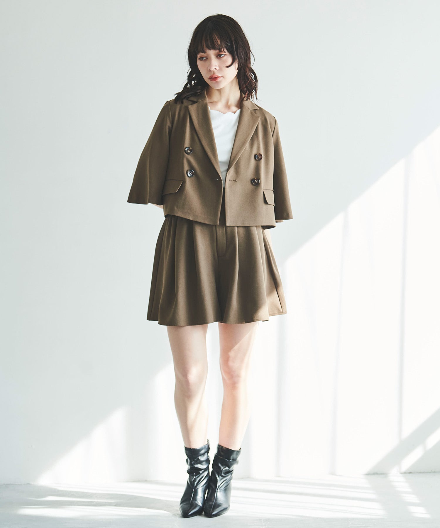 トランテアン ソン ドゥ モード 31 Sons de mode ボリュームキュロット (チャ) BROWN