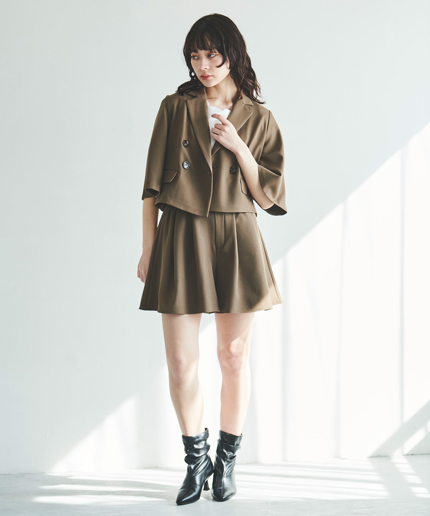 トランテアン ソン ドゥ モード 31 Sons de mode ボリュームキュロット (チャ) BROWN