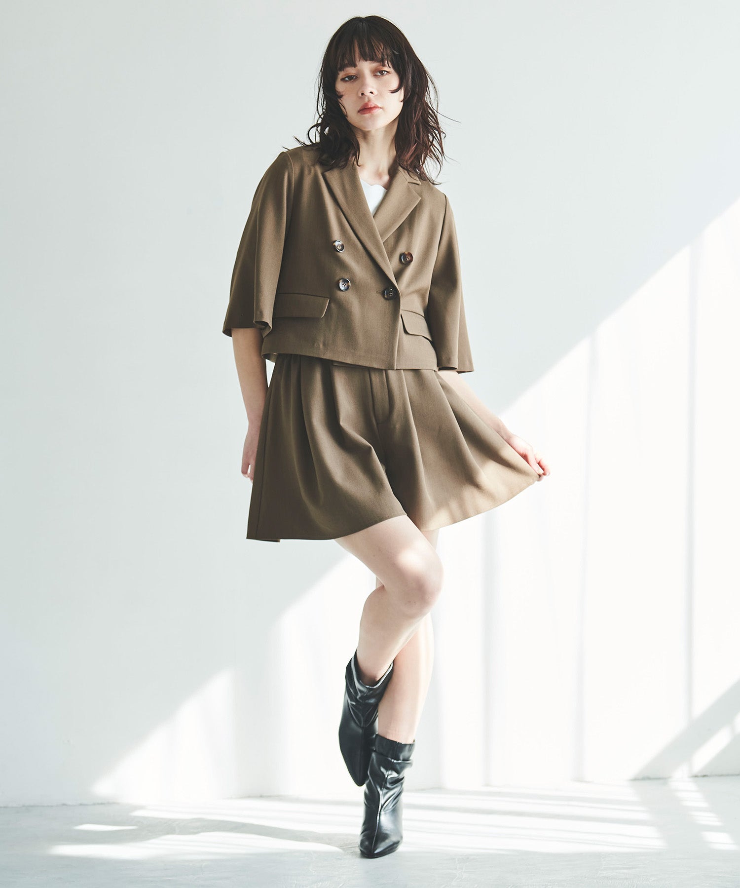 トランテアン ソン ドゥ モード 31 Sons de mode ボリュームキュロット (チャ) BROWN