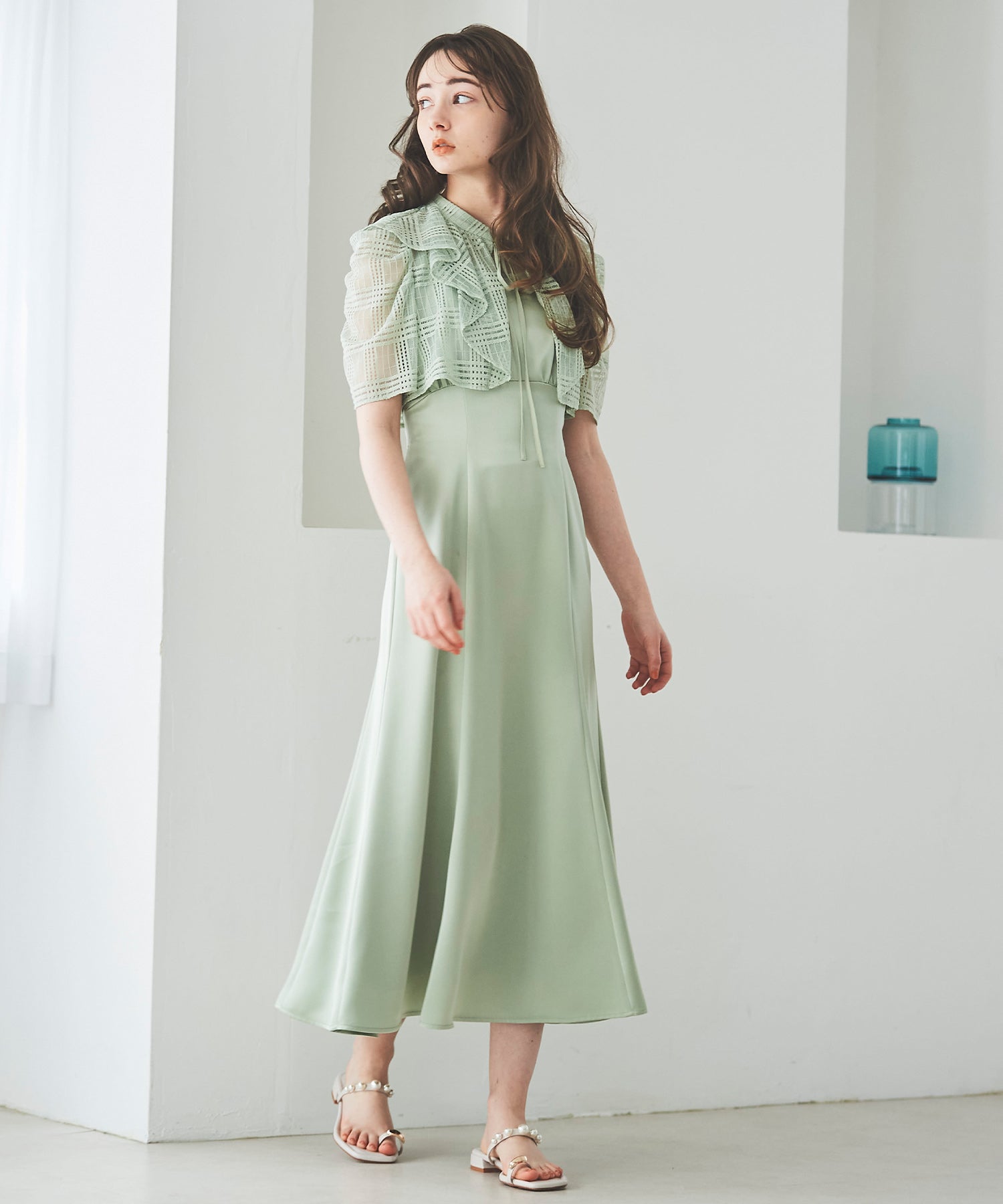 トランテアン ソン ドゥ モード 31 Sons de mode レースボレロワンピース (ライトグリーン) L.GREEN