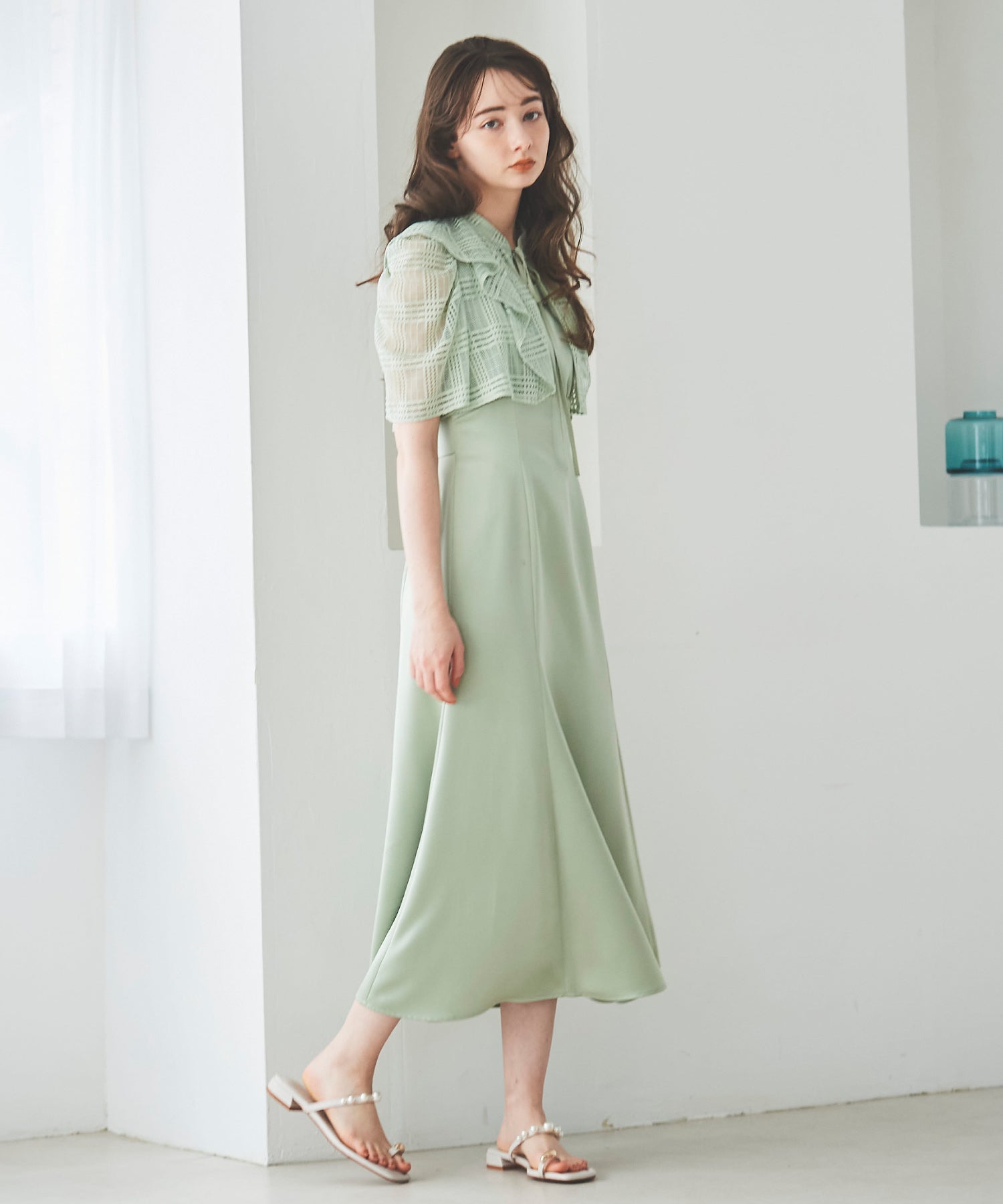 トランテアン ソン ドゥ モード 31 Sons de mode レースボレロワンピース (ライトグリーン) L.GREEN