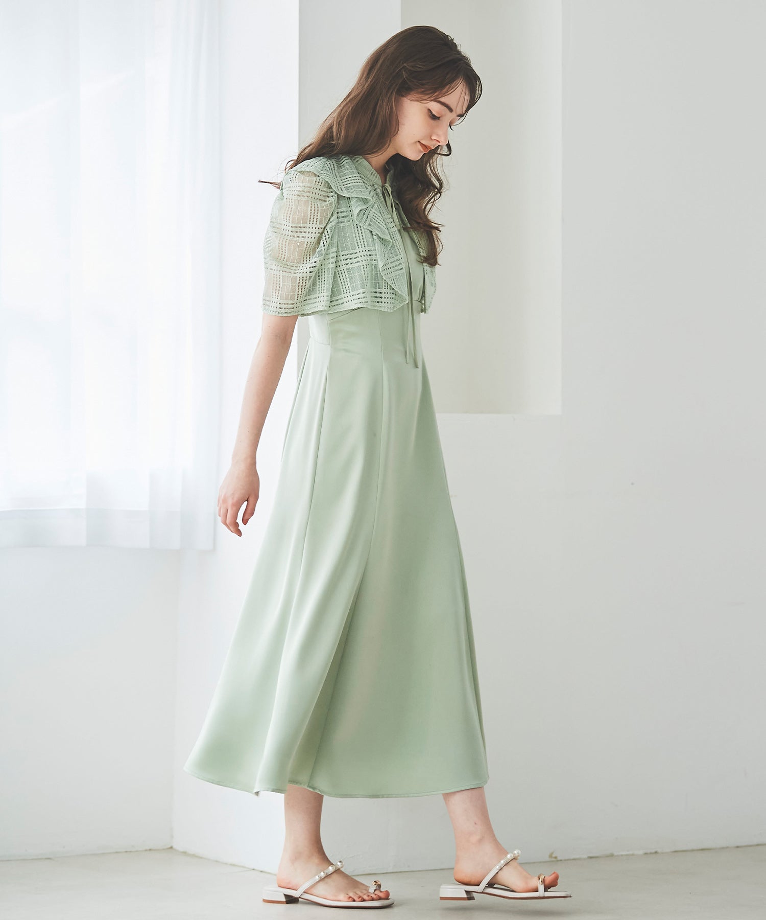 トランテアン ソン ドゥ モード 31 Sons de mode レースボレロワンピース (ライトグリーン) L.GREEN