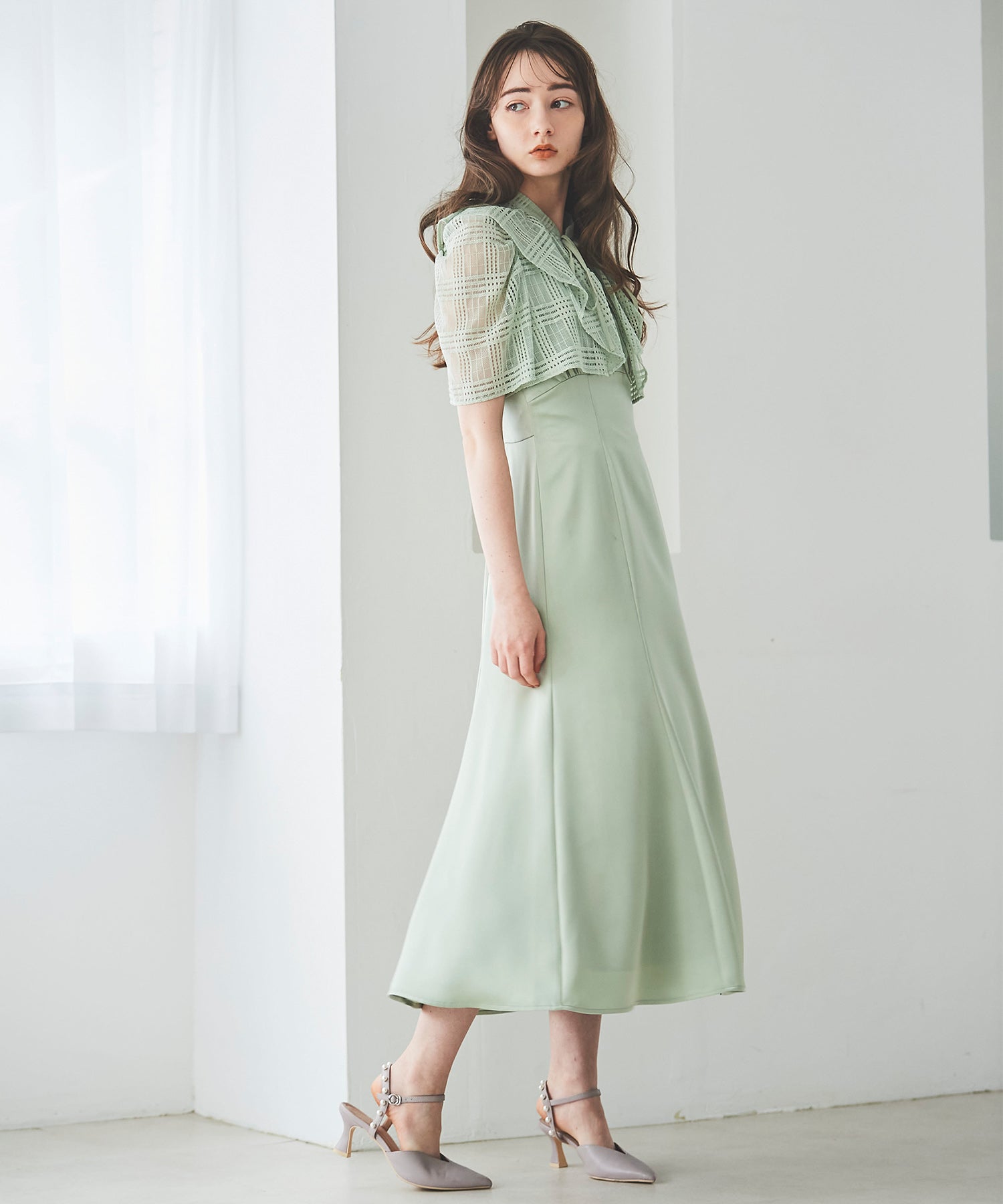 トランテアン ソン ドゥ モード 31 Sons de mode レースボレロワンピース (ライトグリーン) L.GREEN