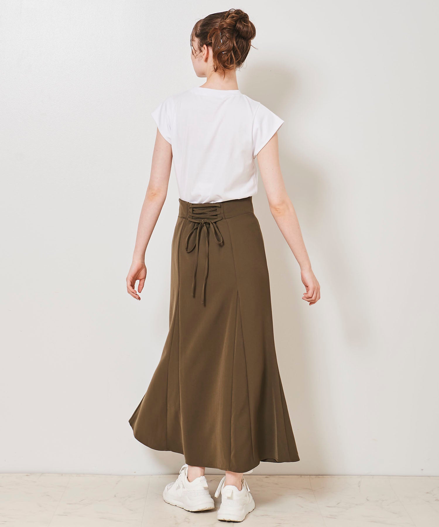 トランテアン ソン ドゥ モード 31 Sons de mode レース切替マーメイドスカート (カーキ) KHAKI