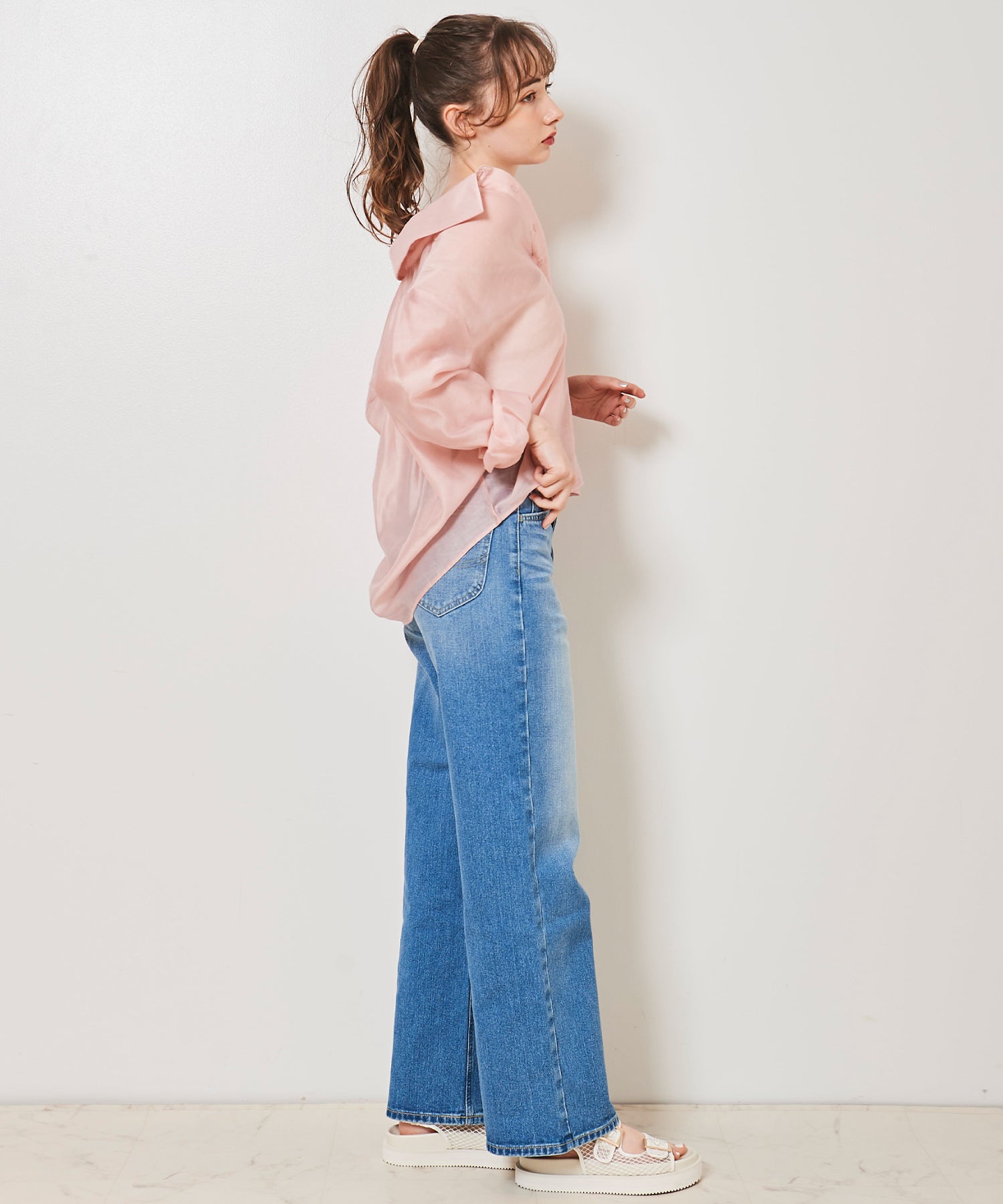 トランテアン ソン ドゥ モード 31 Sons de mode 2WAYオフショルシアーシャツ (ピンク) PINK