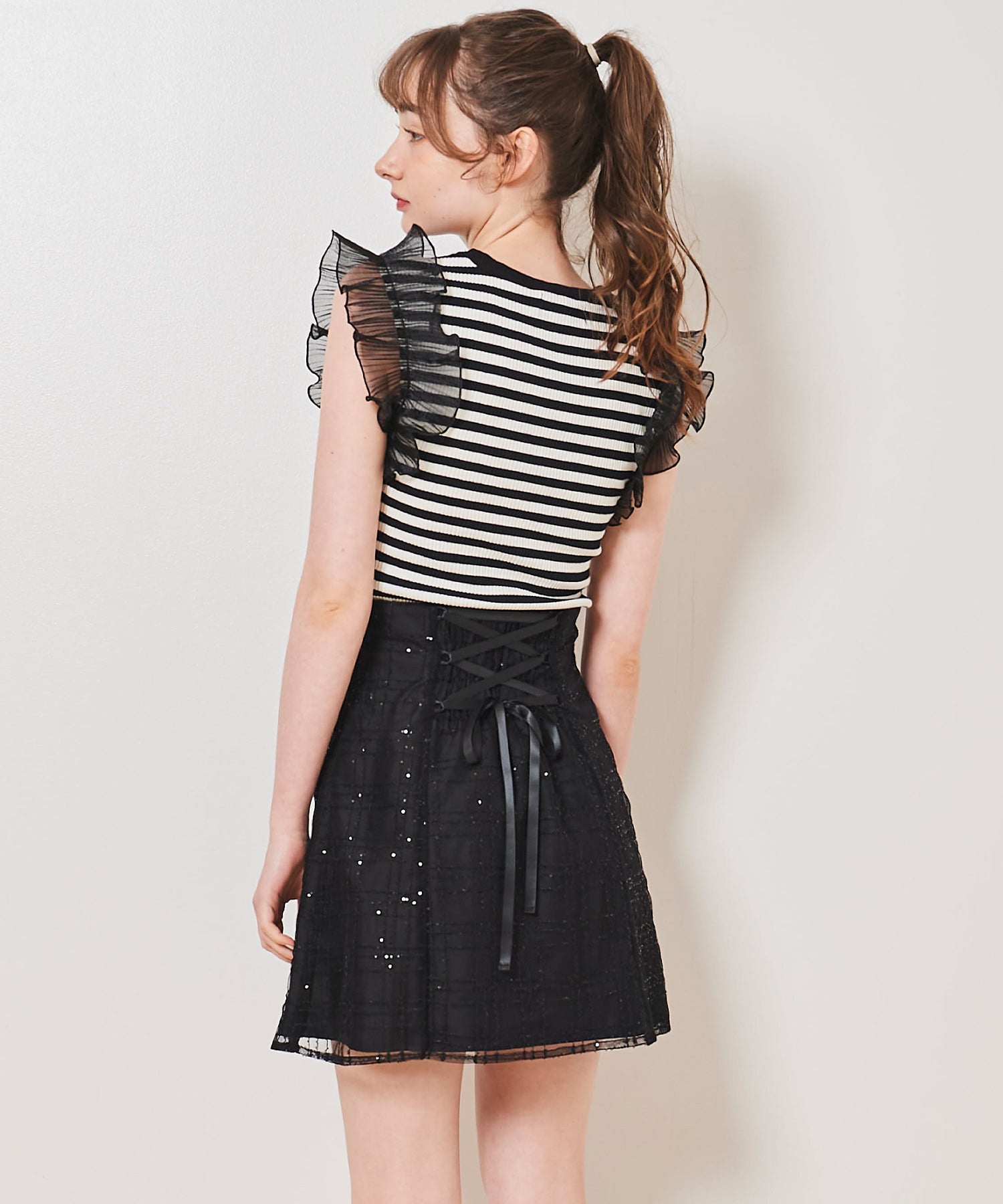 トランテアン ソン ドゥ モード 31 Sons de mode スパンコールチェックミニスカショーパン