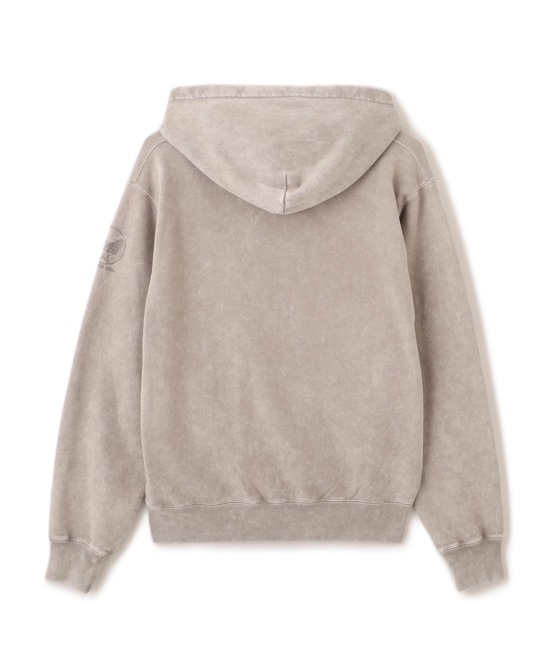ACID WASH ZIP UP HOODIE ライトグレー3