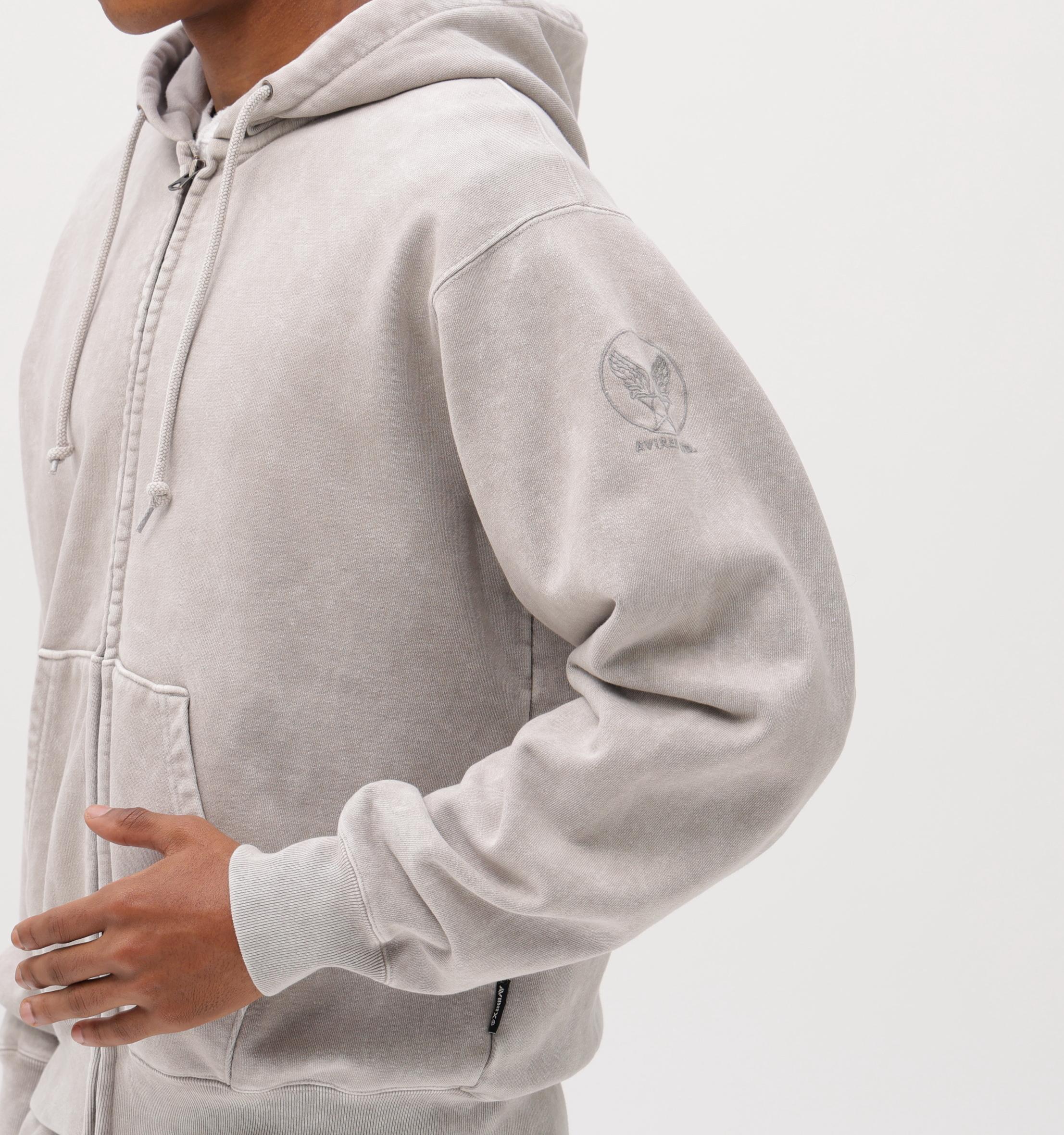 ACID WASH ZIP UP HOODIE ライトグレー3