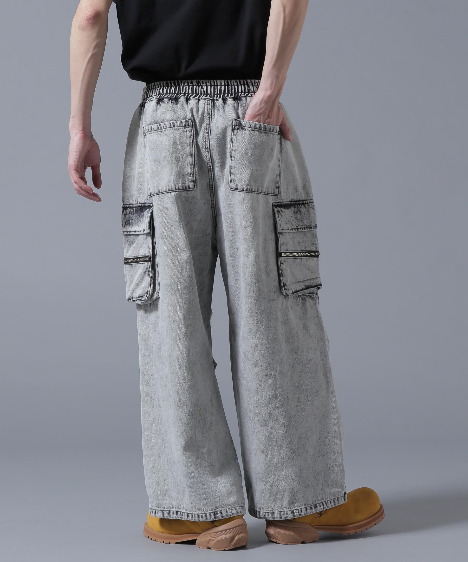 DankeSchon/ダンケシェーン/DENIM W-POCKET CA>GO PANTS グレー