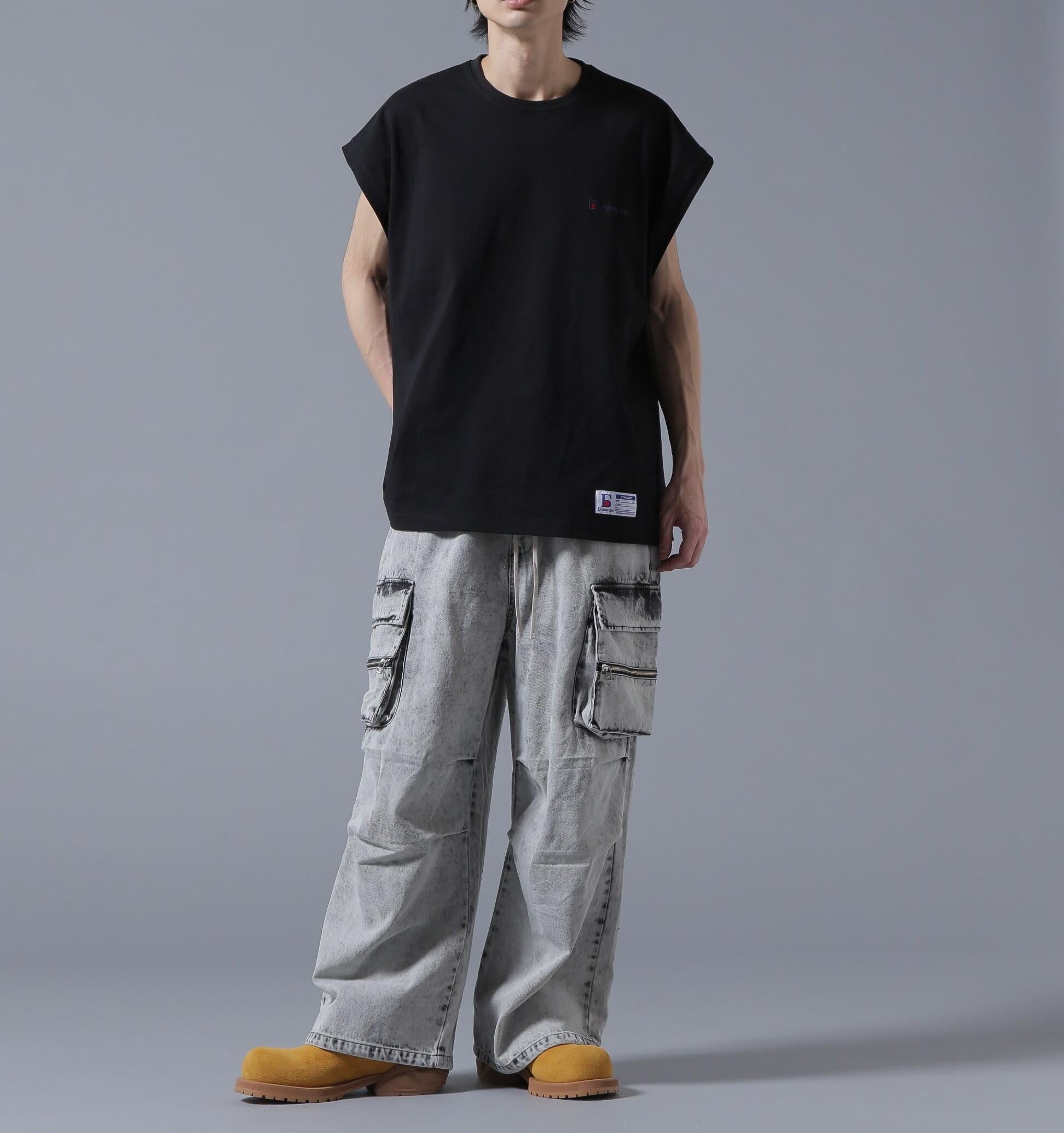 DankeSchon/ダンケシェーン/DENIM W-POCKET CA>GO PANTS グレー