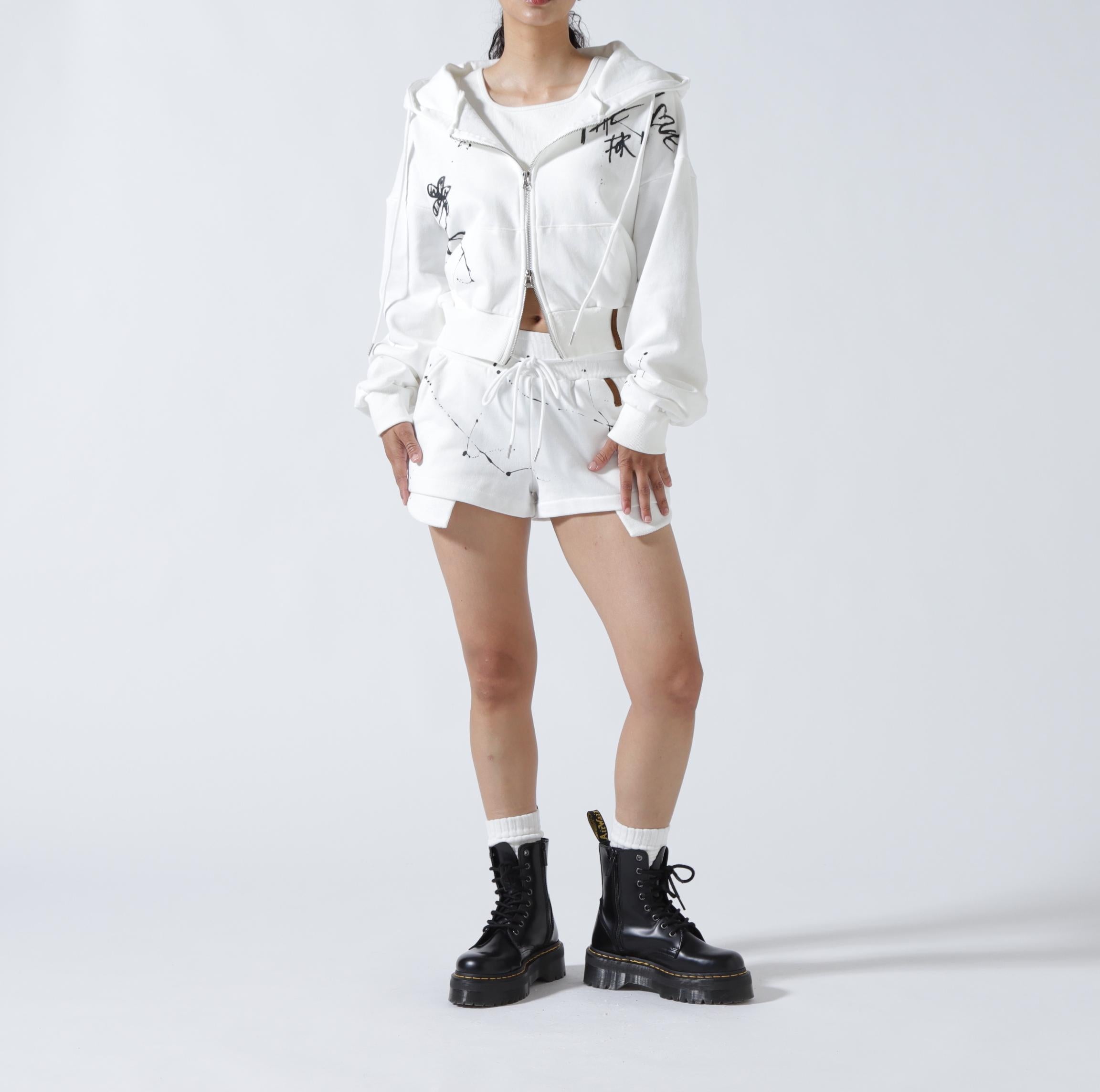 MITSUKI/ミツキ/ペイントショートパンツ ホワイト