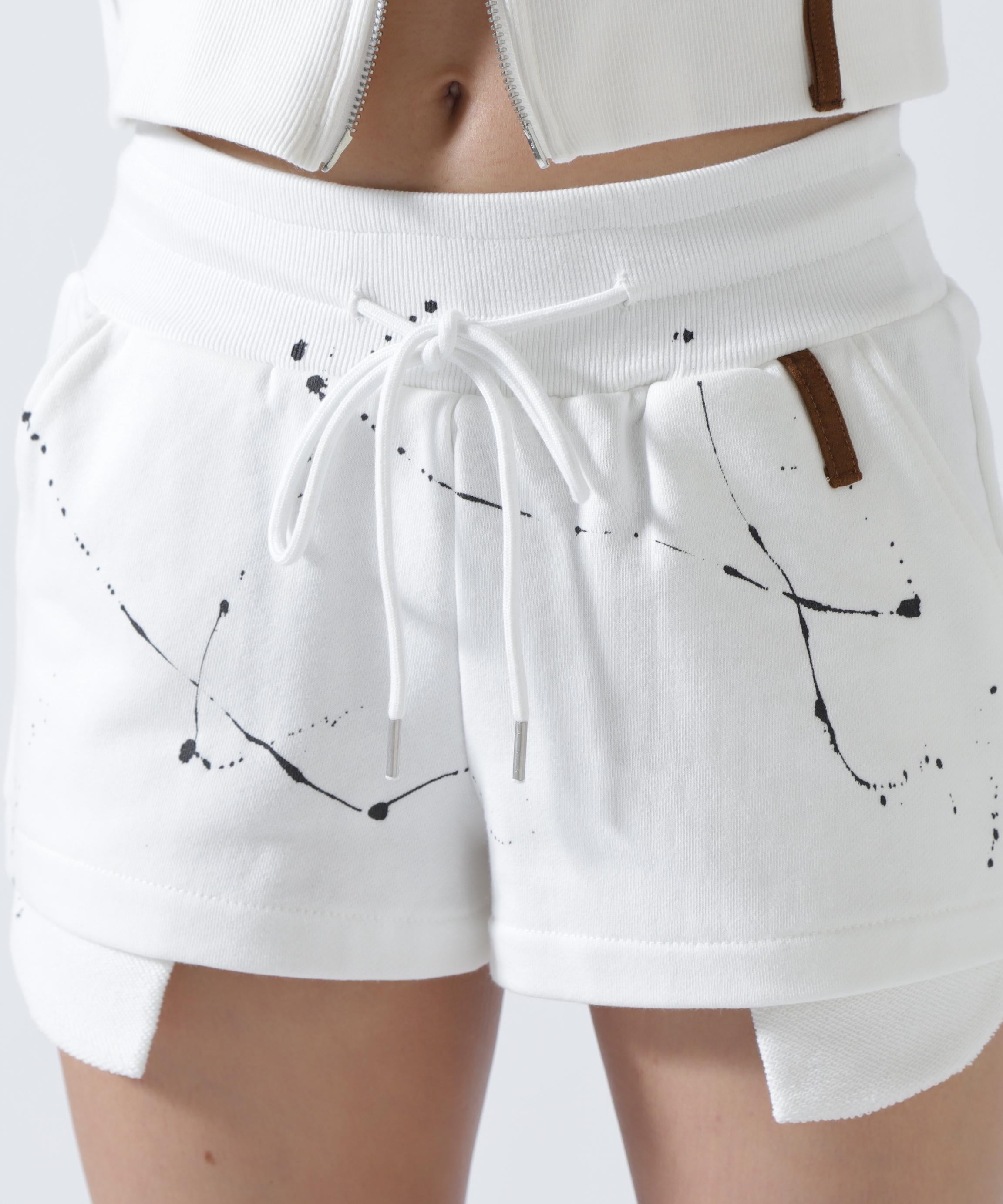 MITSUKI/ミツキ/ペイントショートパンツ ホワイト