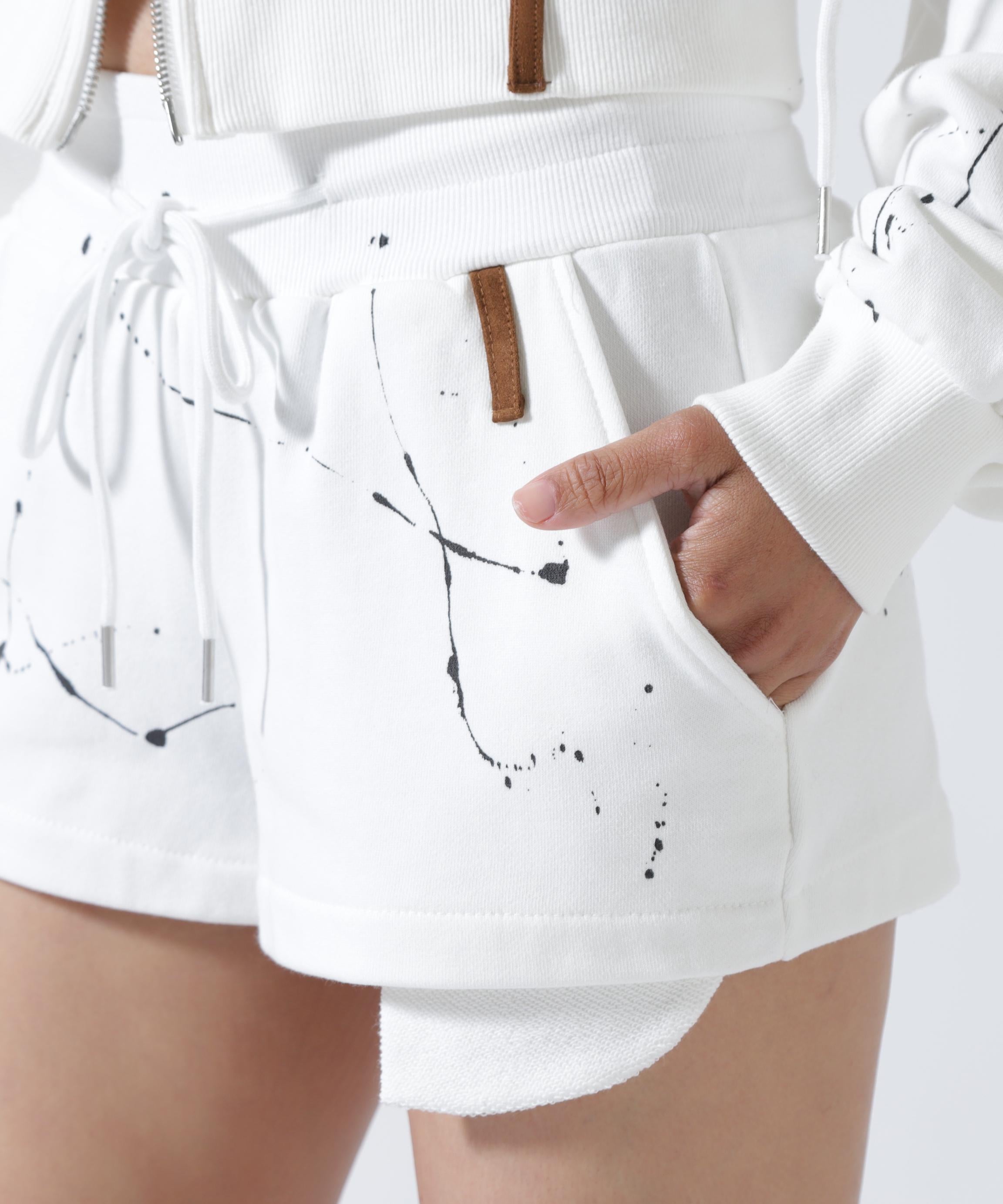 MITSUKI/ミツキ/ペイントショートパンツ ホワイト