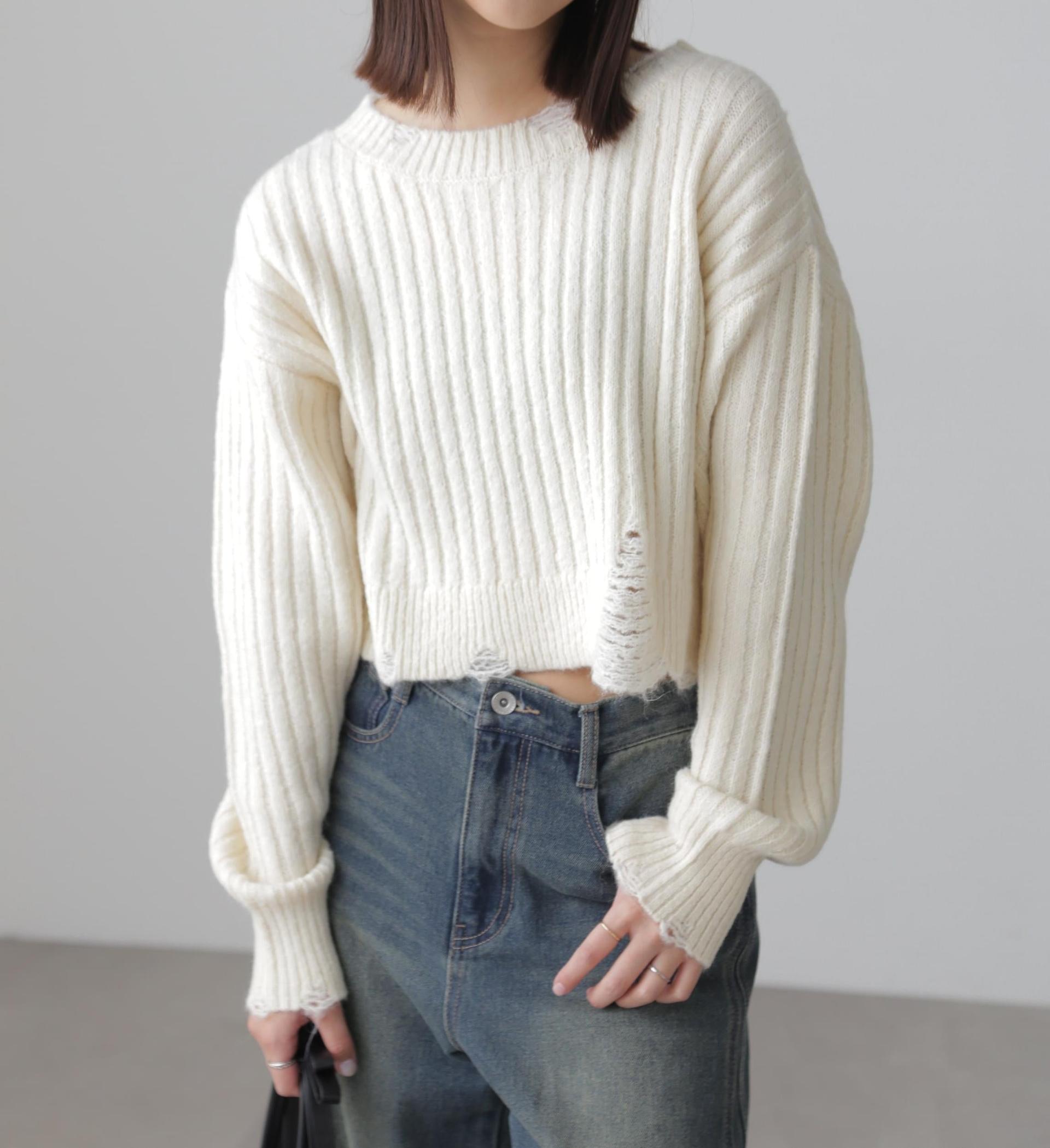 クラッシュニット オフホワイト