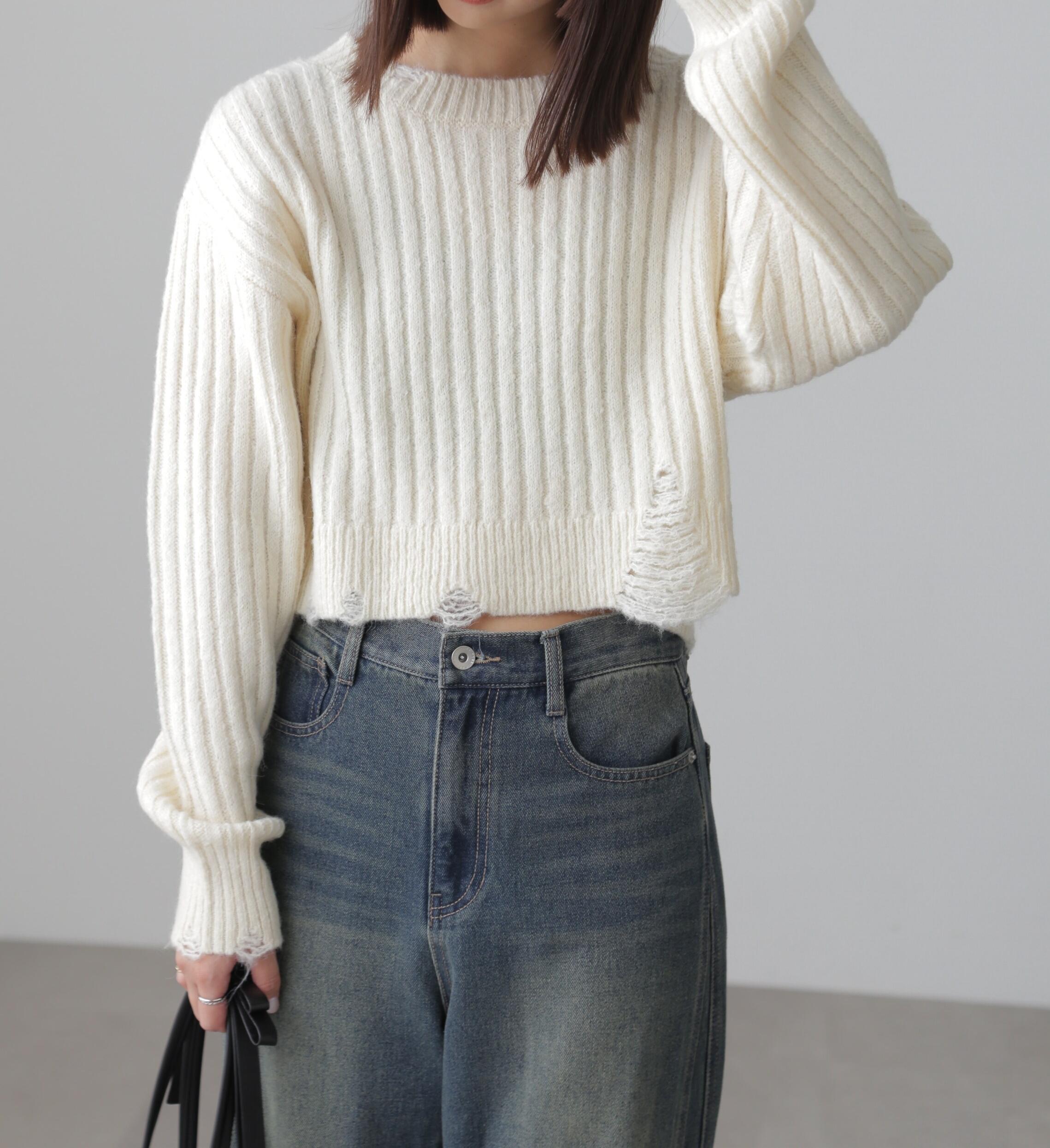 クラッシュニット オフホワイト