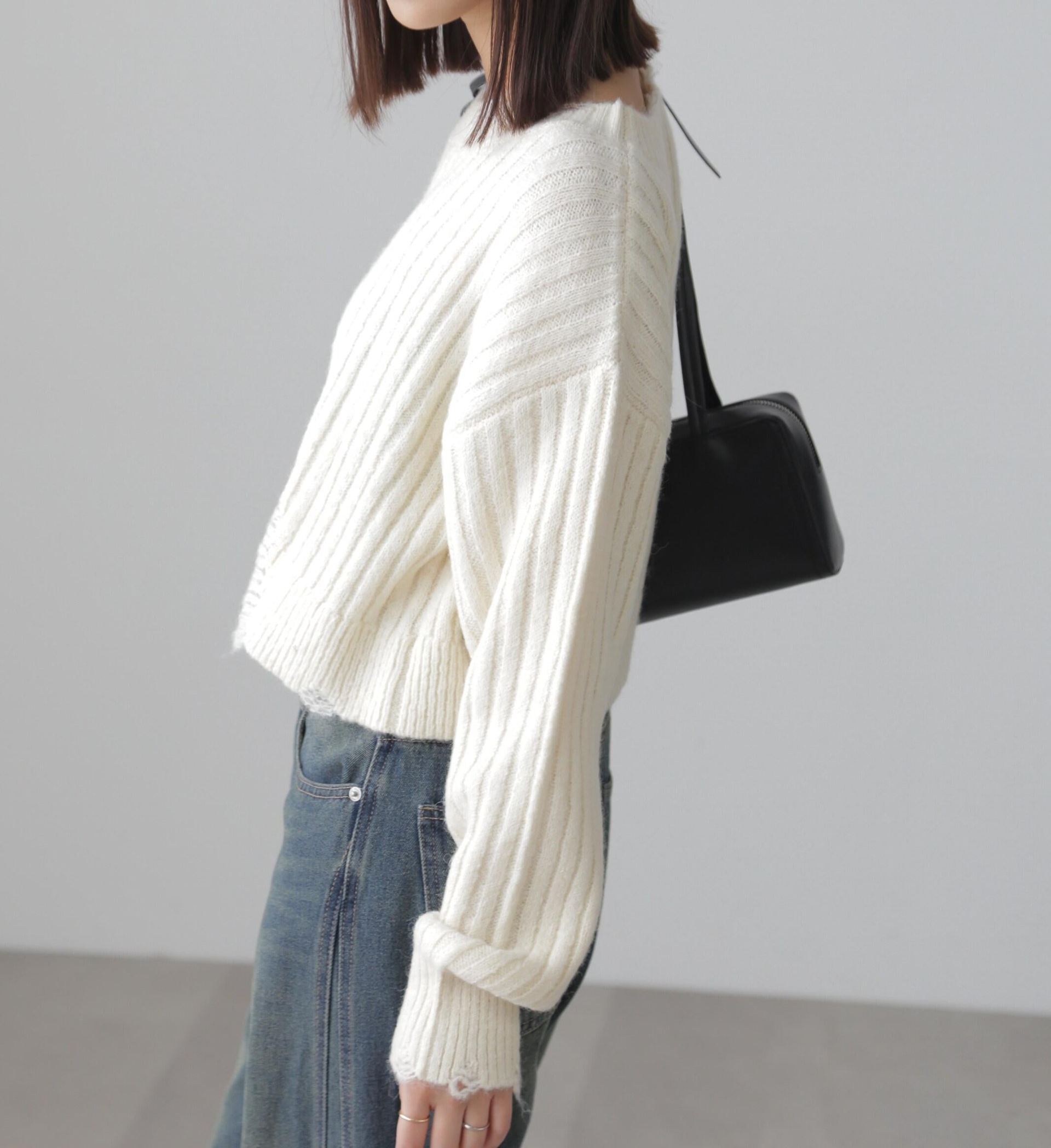 クラッシュニット オフホワイト