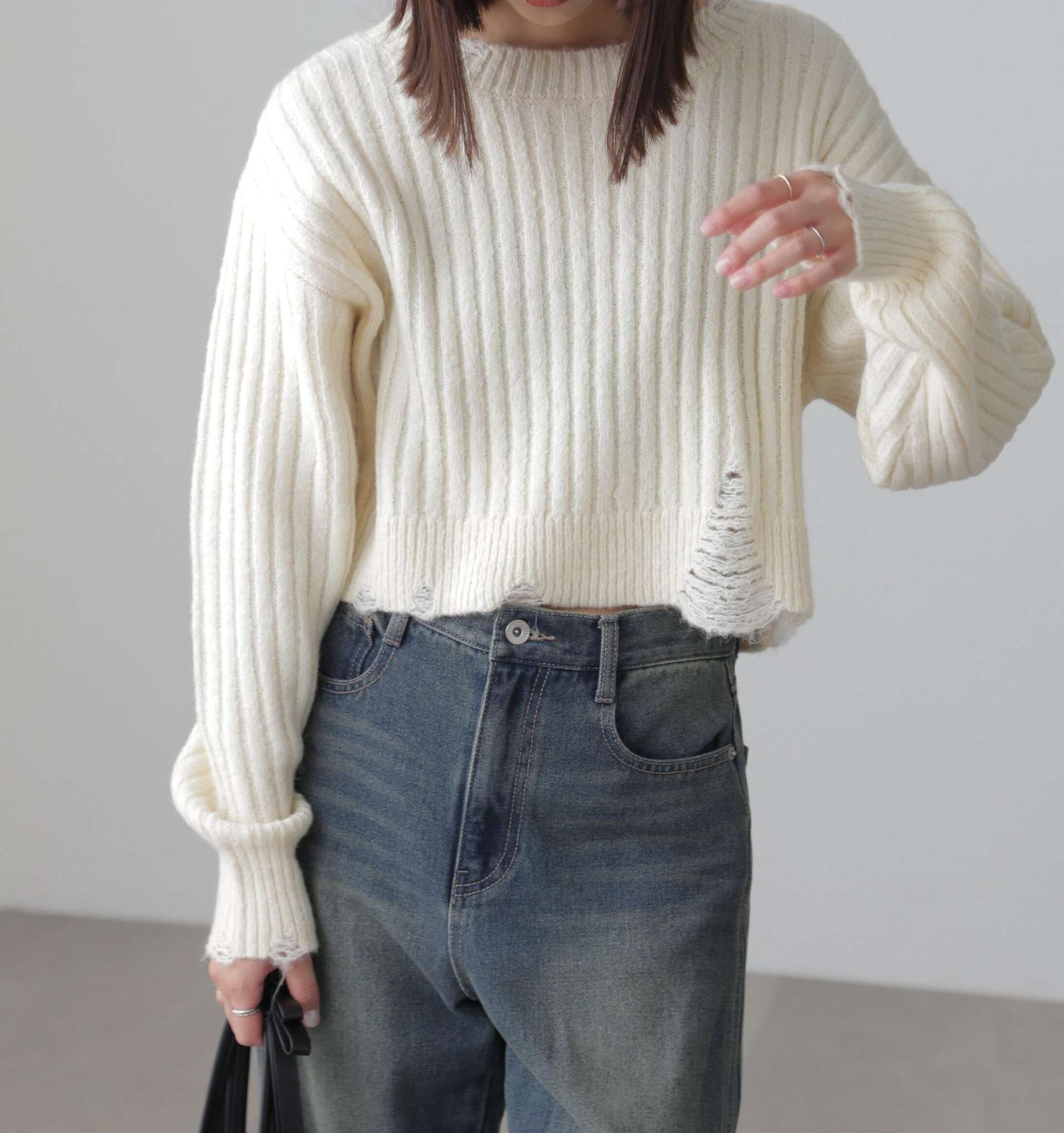 クラッシュニット オフホワイト