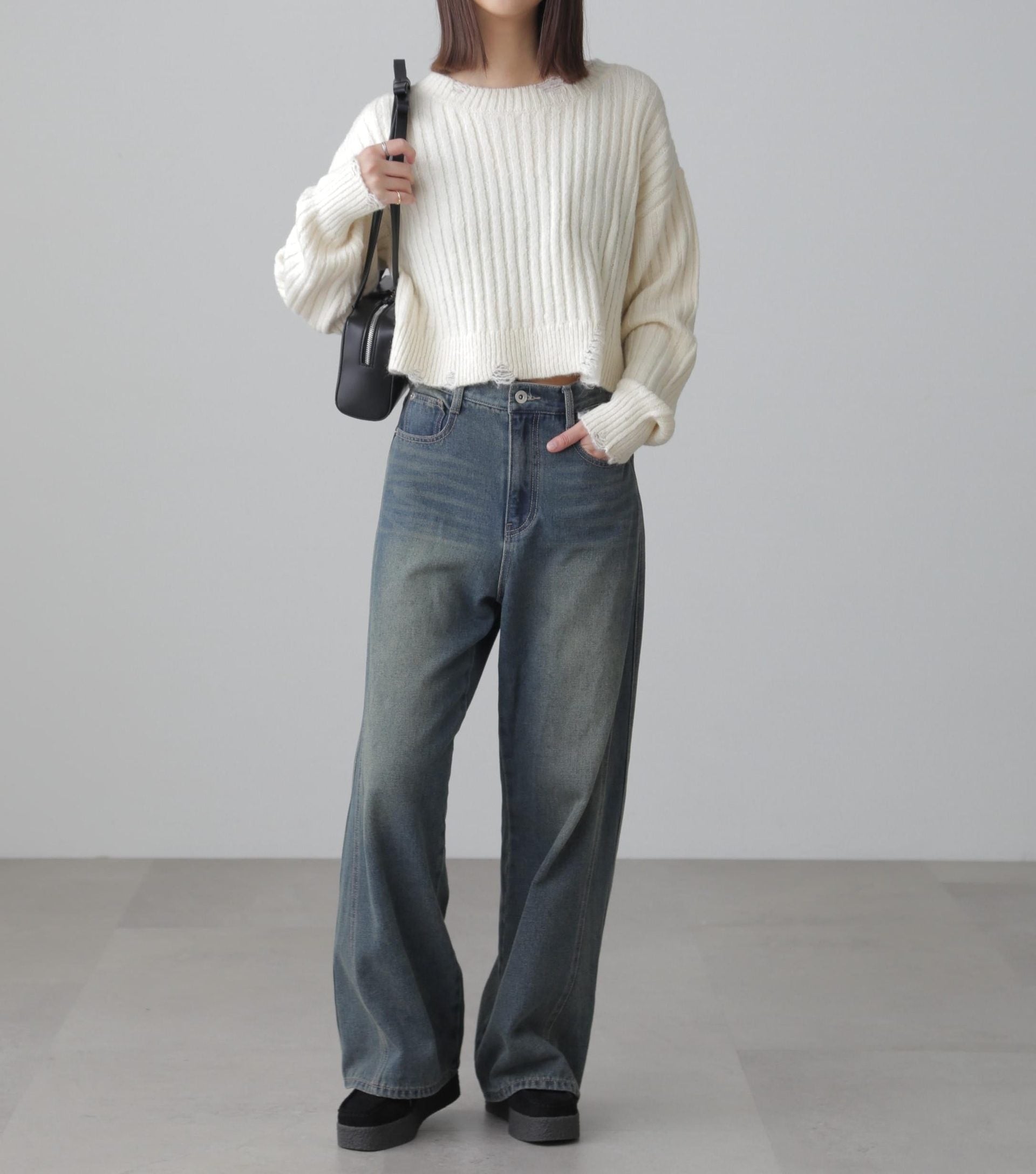 クラッシュニット オフホワイト