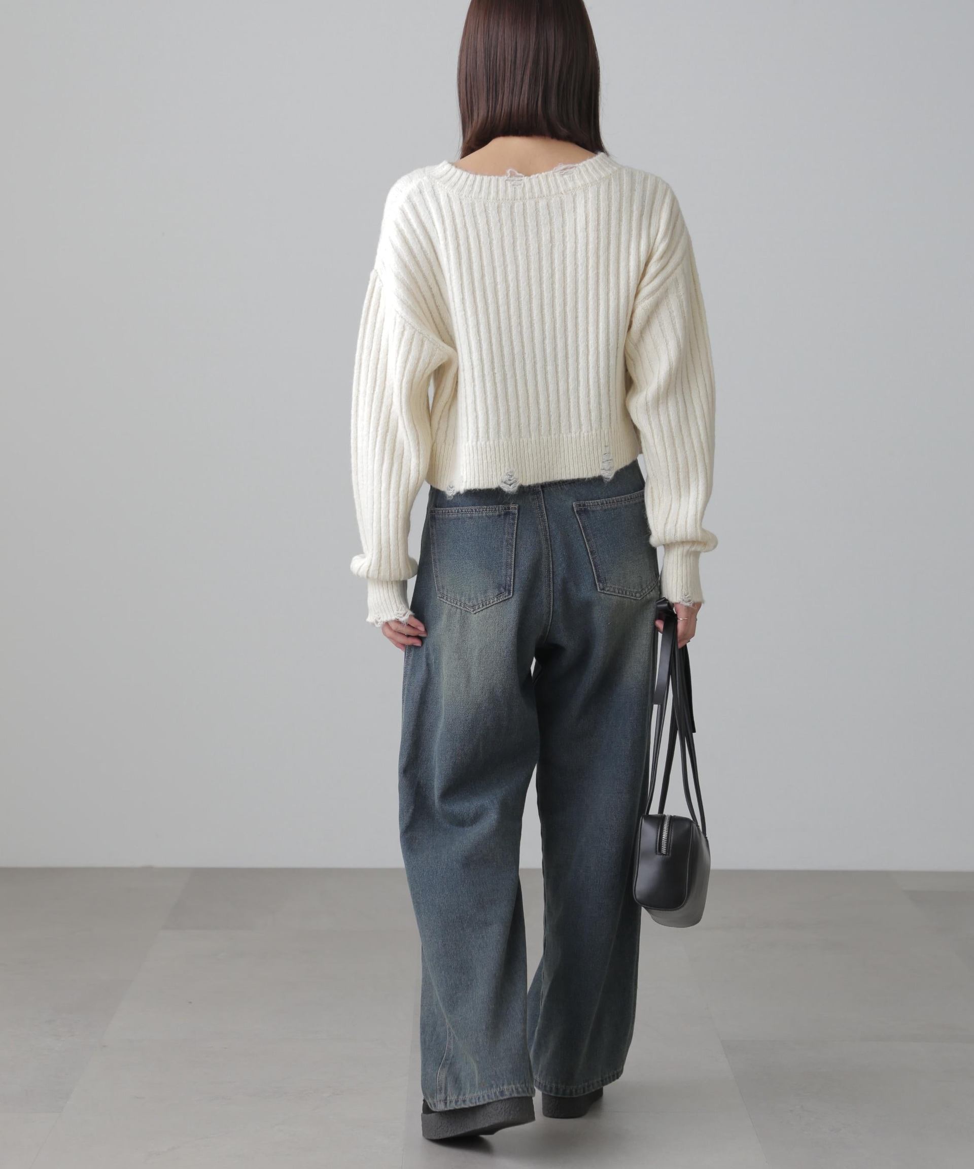 クラッシュニット オフホワイト