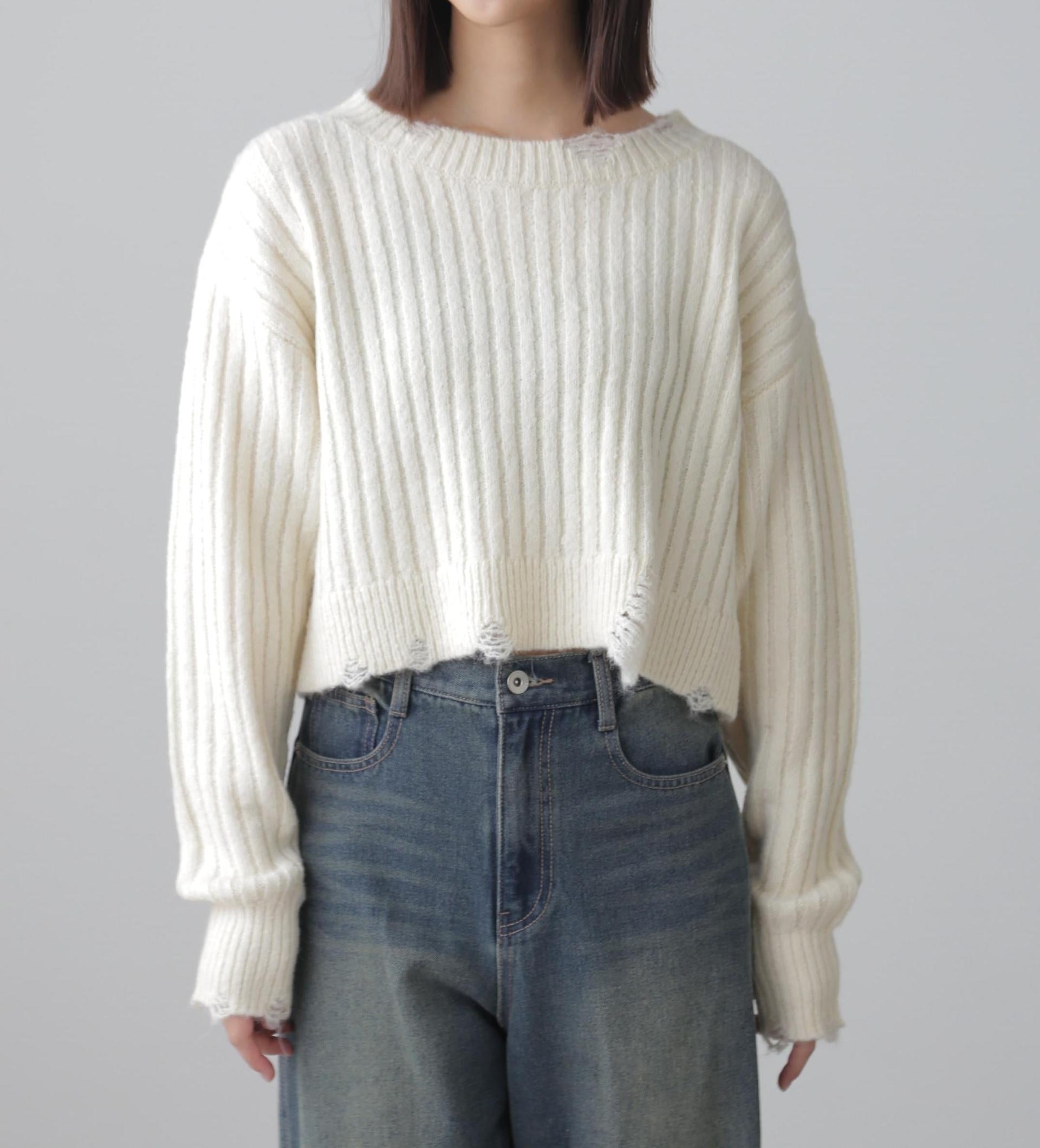 クラッシュニット オフホワイト