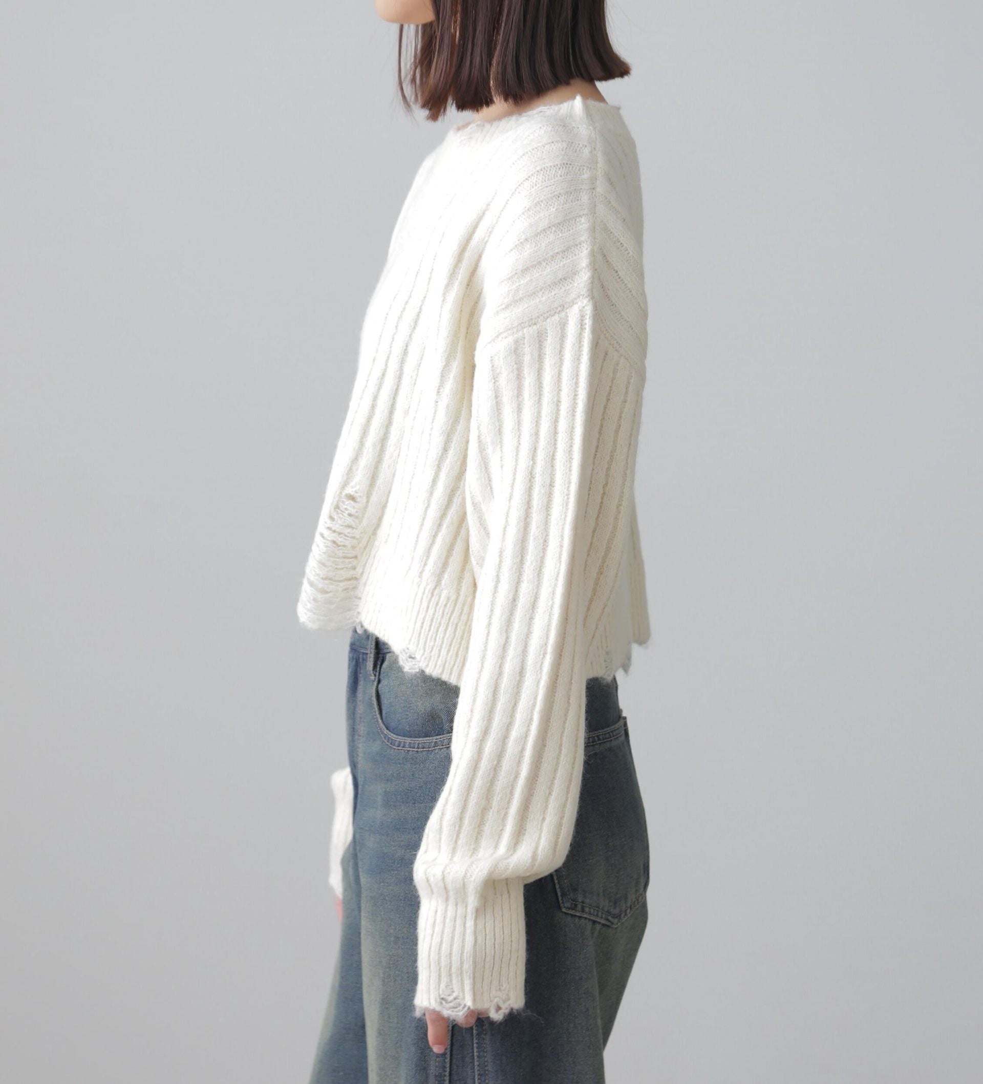 クラッシュニット オフホワイト