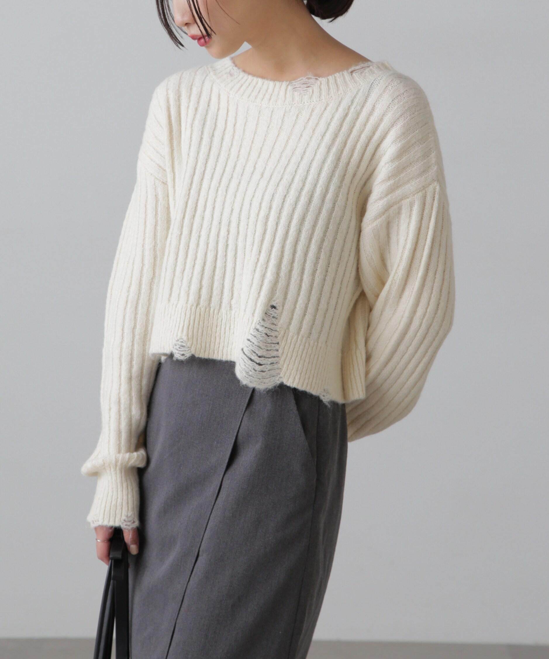 クラッシュニット オフホワイト