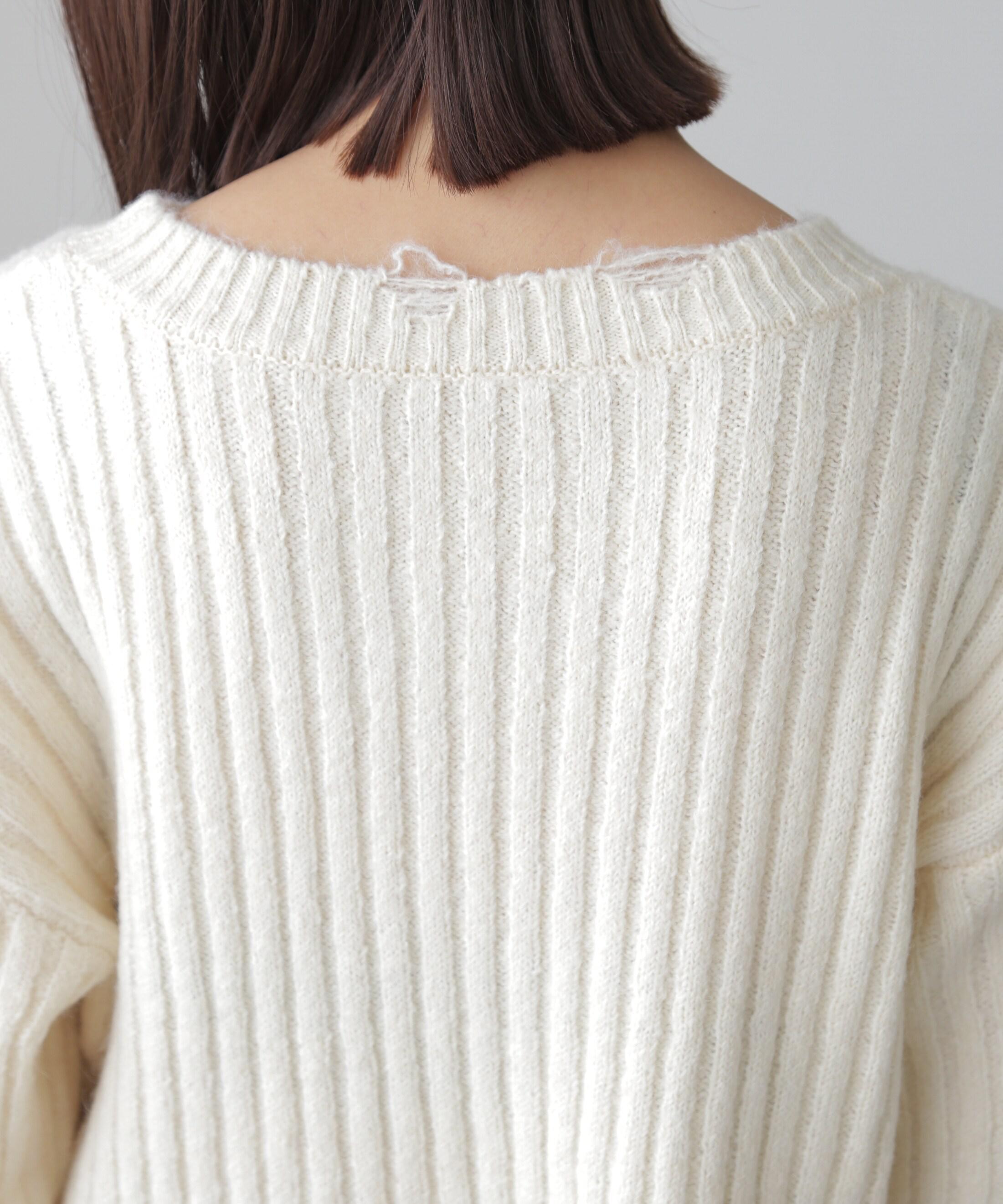 クラッシュニット オフホワイト