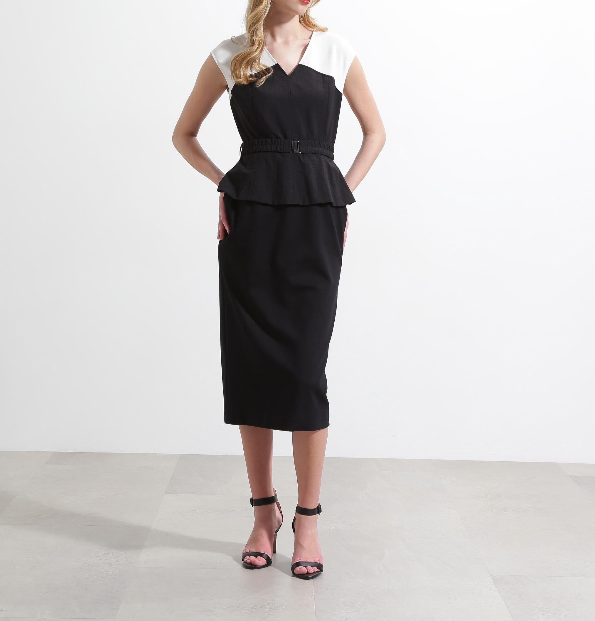 ◆ベアトップレイヤードワンピース ブラック