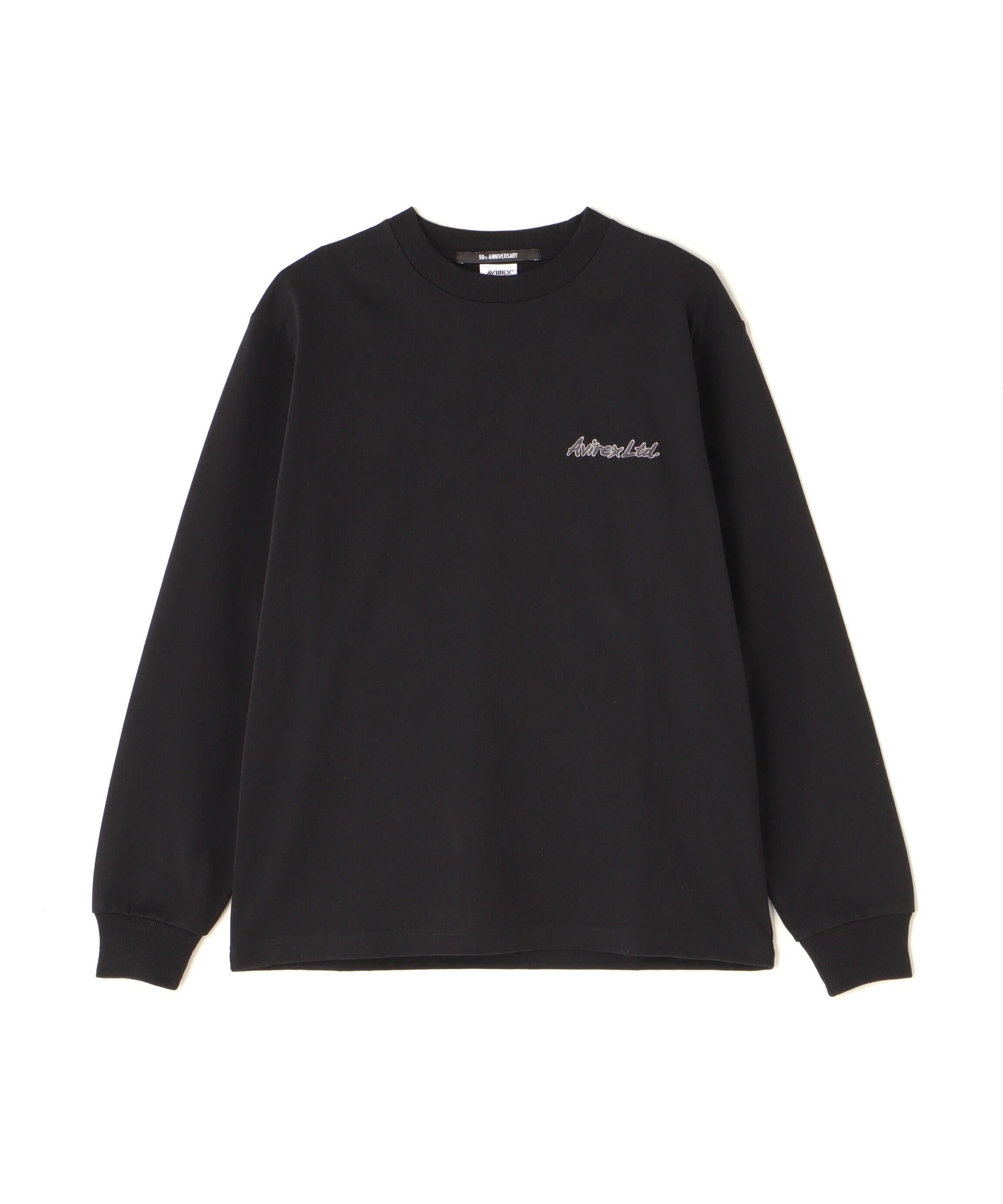 DOURLE D>AGON SOUVENI> T-SHI>T / ダブルドラゴン スーベニア 長袖Tシャツ / AVI>EX ブラック