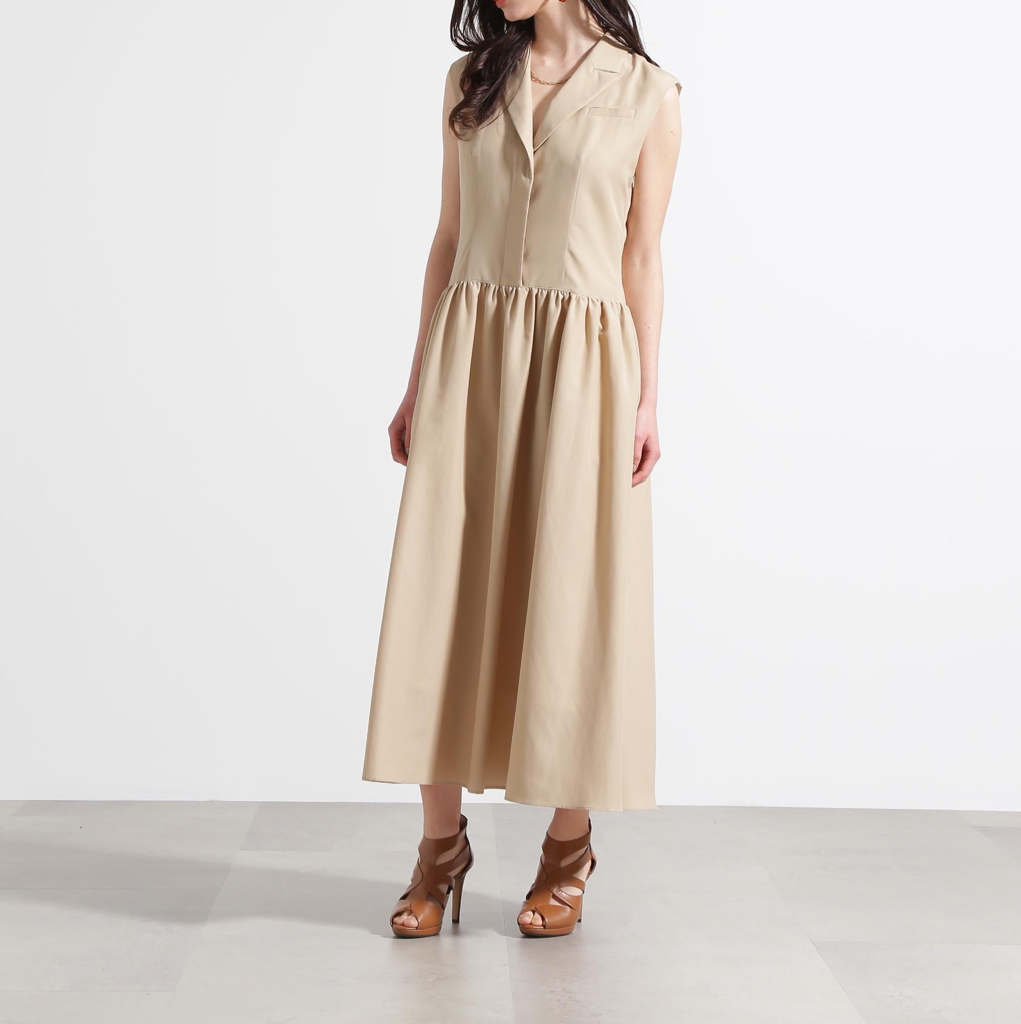 ◆テーラードフレアワンピース ベージュ