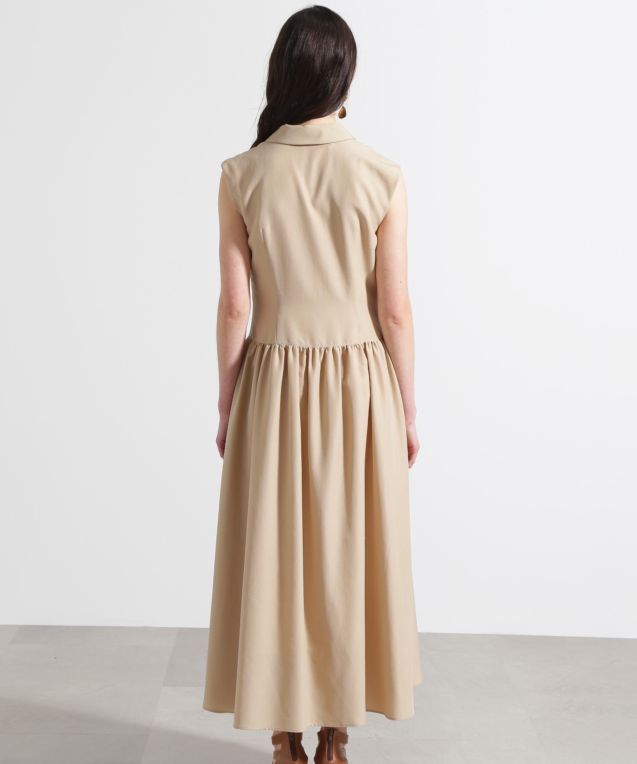 ◆テーラードフレアワンピース ベージュ