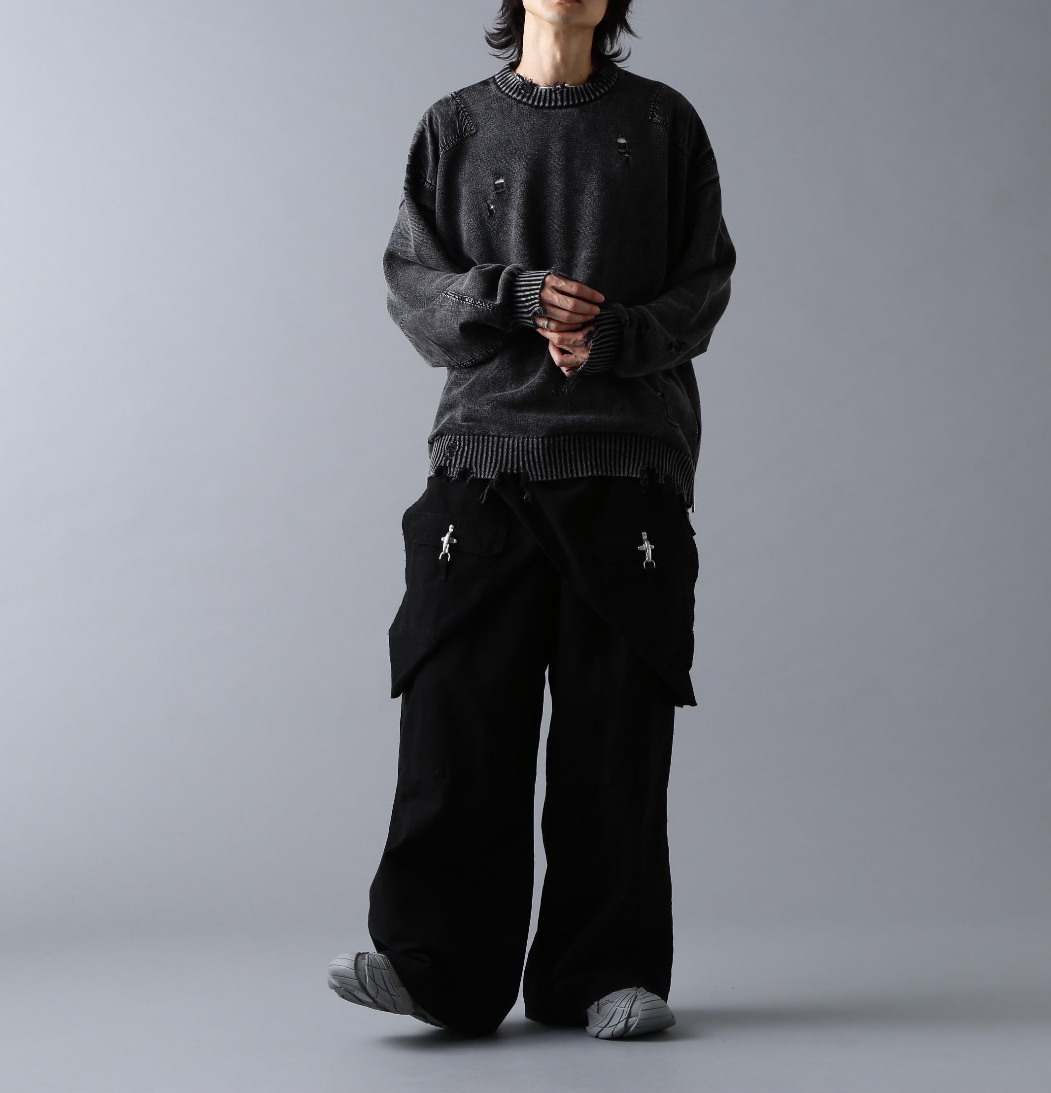 DankeSchon/ダンケシェーン/MILS KNIT CREWNECK ブラック