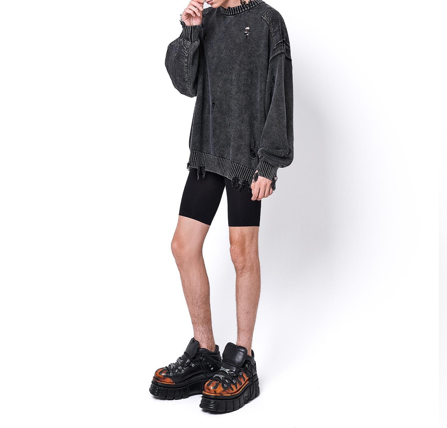DankeSchon/ダンケシェーン/MILS KNIT CREWNECK ブラック