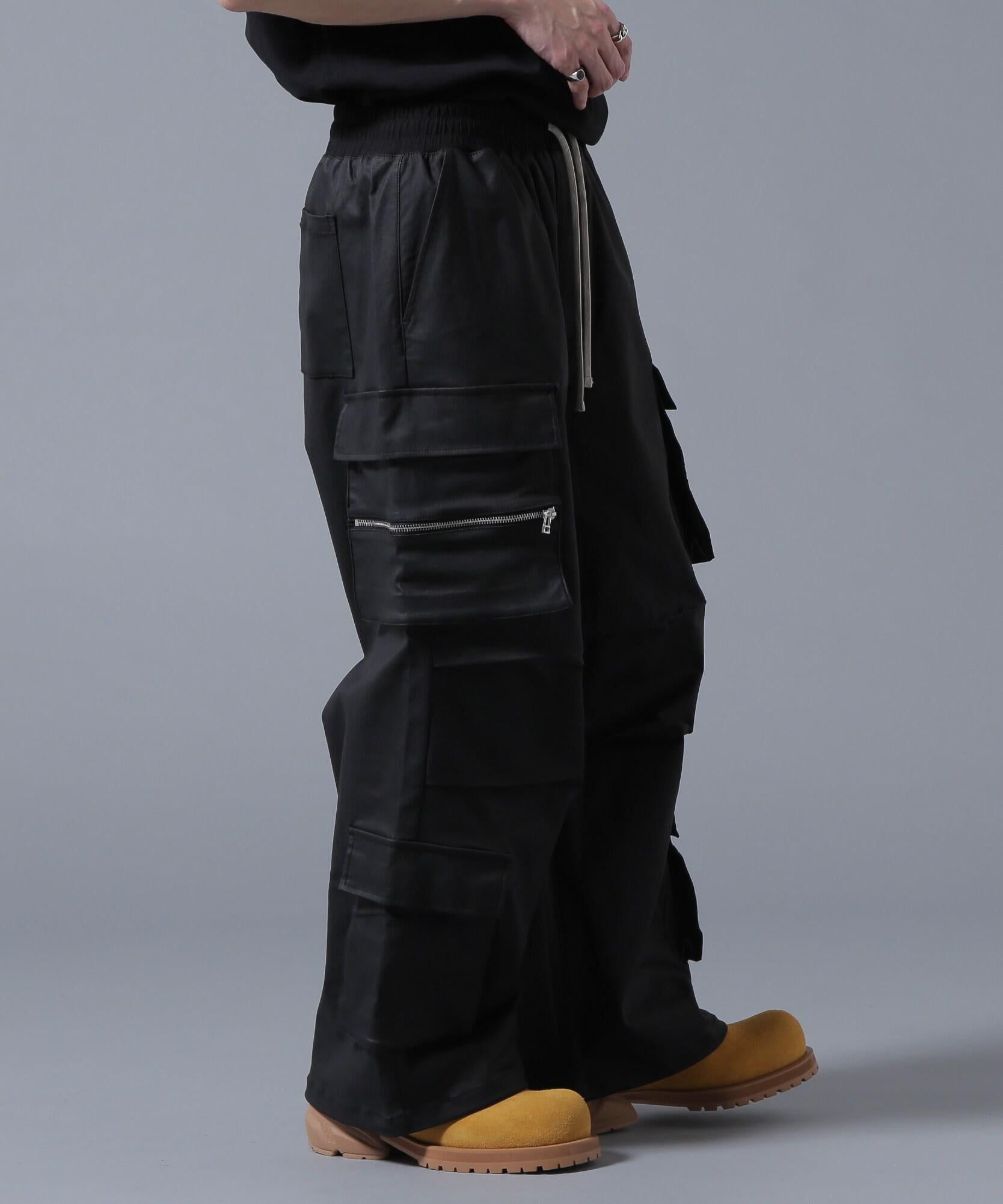 DankeSchon/ダンケシェーン/COATING WIDE POCKET CA>GO PANTS ブラック