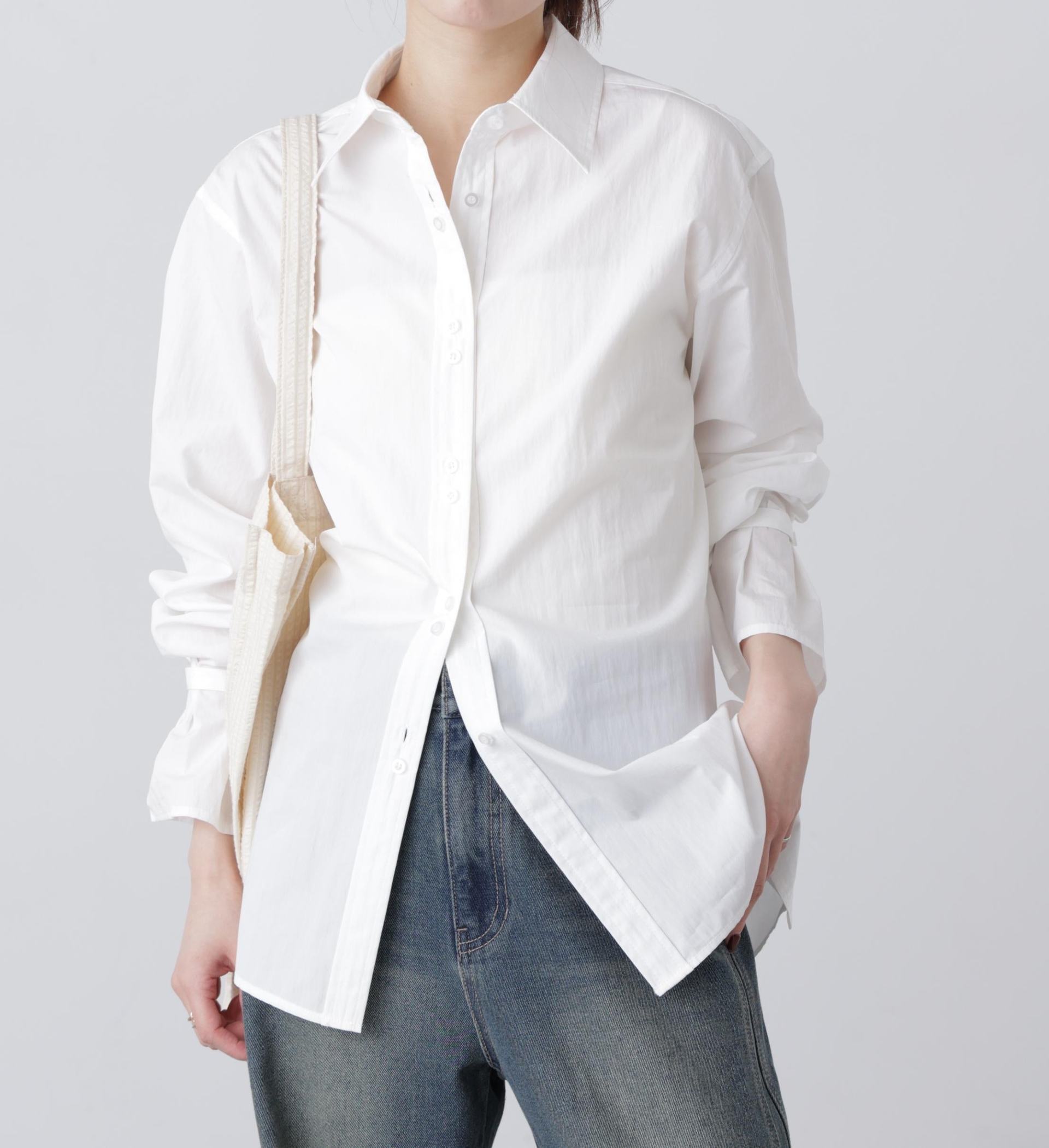 ウエストシェイプレースアップシャツ オフ