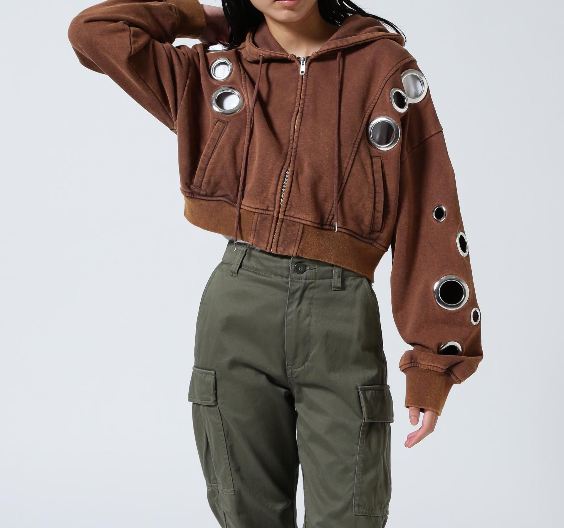 MITSUKI/ミツキ/EYELET HOODIE キャメル6