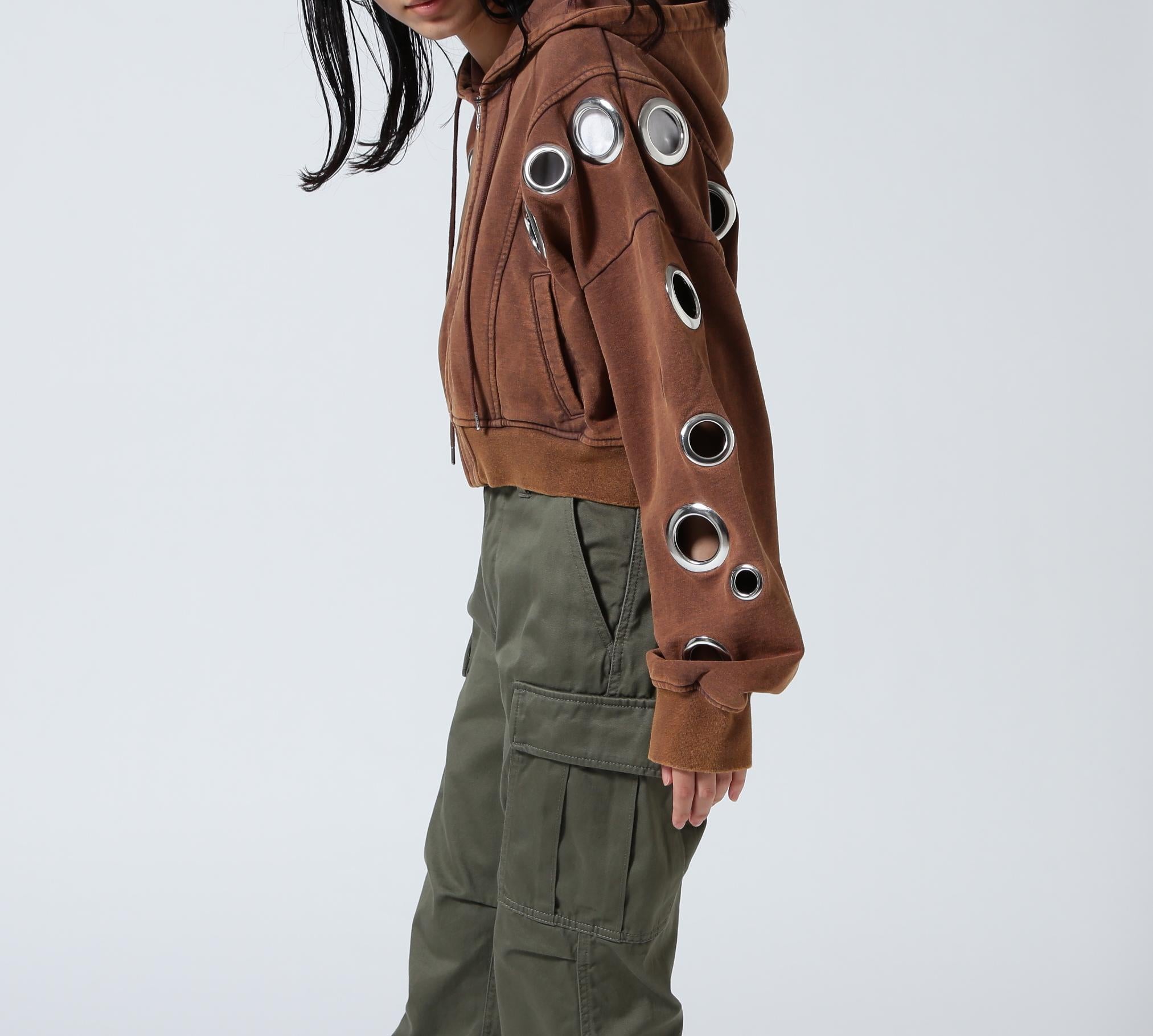 MITSUKI/ミツキ/EYELET HOODIE キャメル6