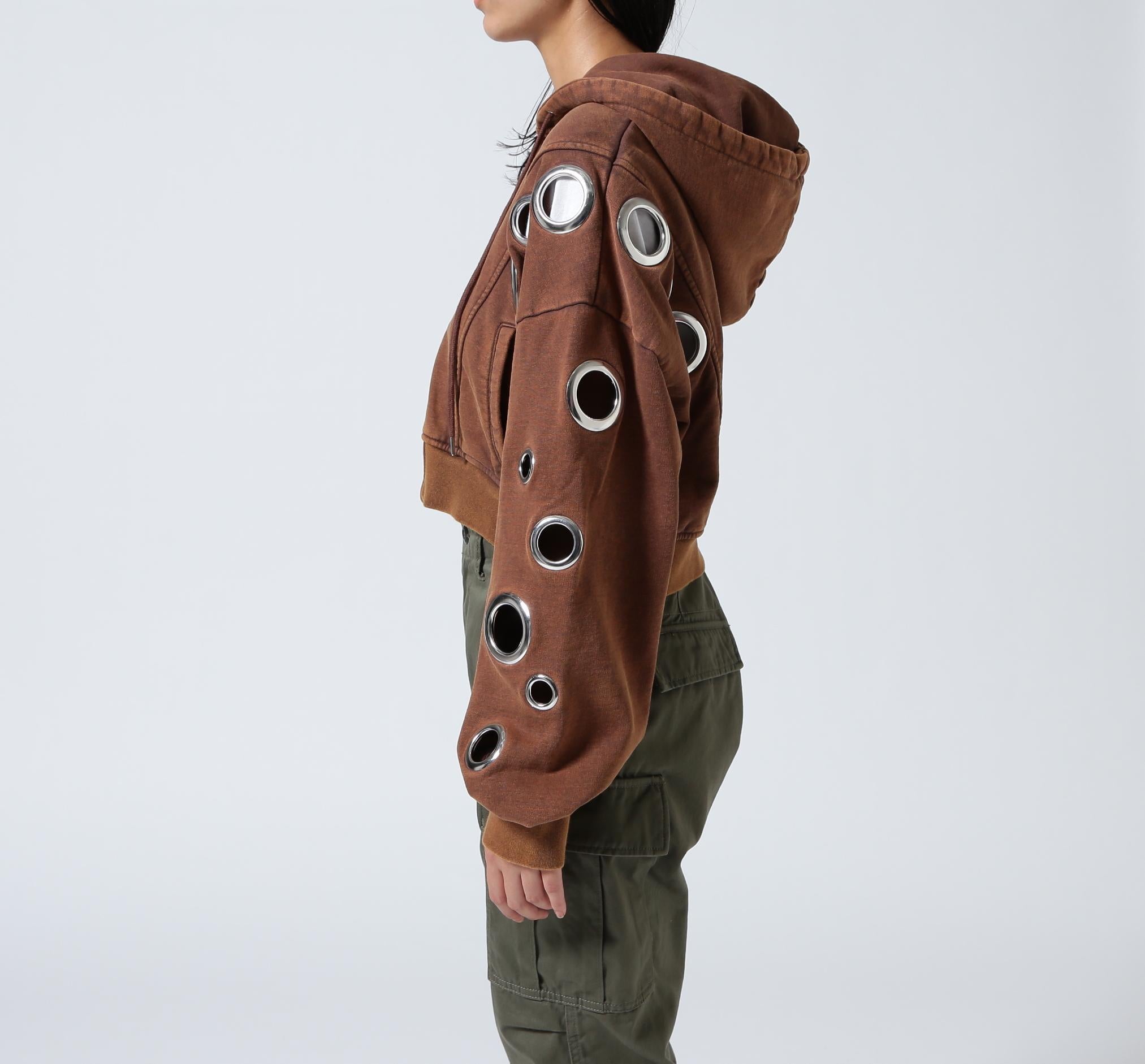 MITSUKI/ミツキ/EYELET HOODIE キャメル6