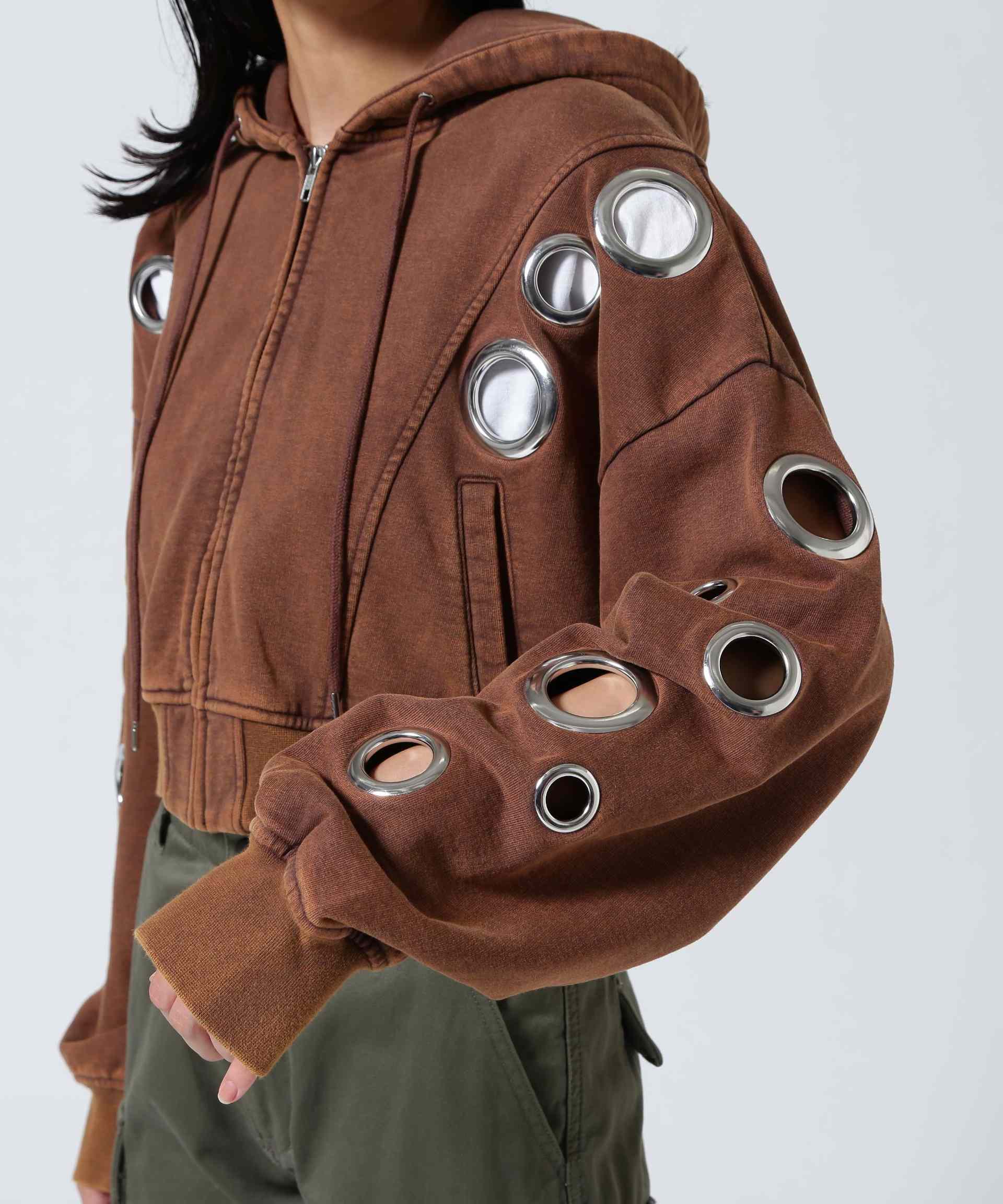 MITSUKI/ミツキ/EYELET HOODIE キャメル6