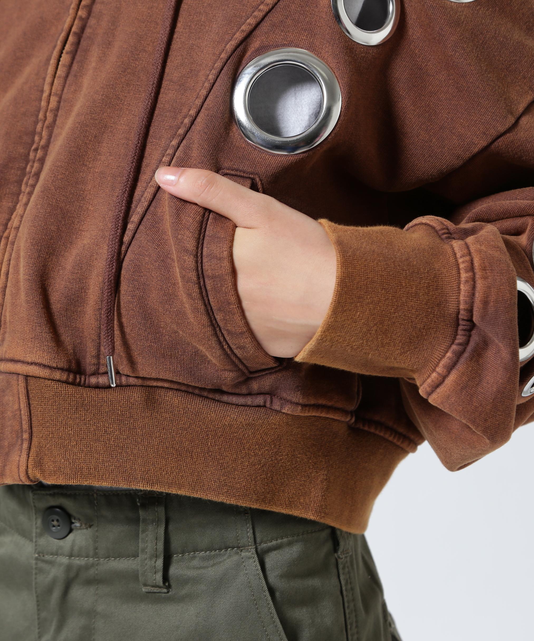 MITSUKI/ミツキ/EYELET HOODIE キャメル6