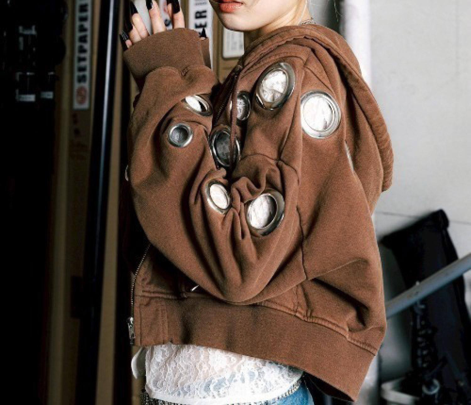 MITSUKI/ミツキ/EYELET HOODIE キャメル6