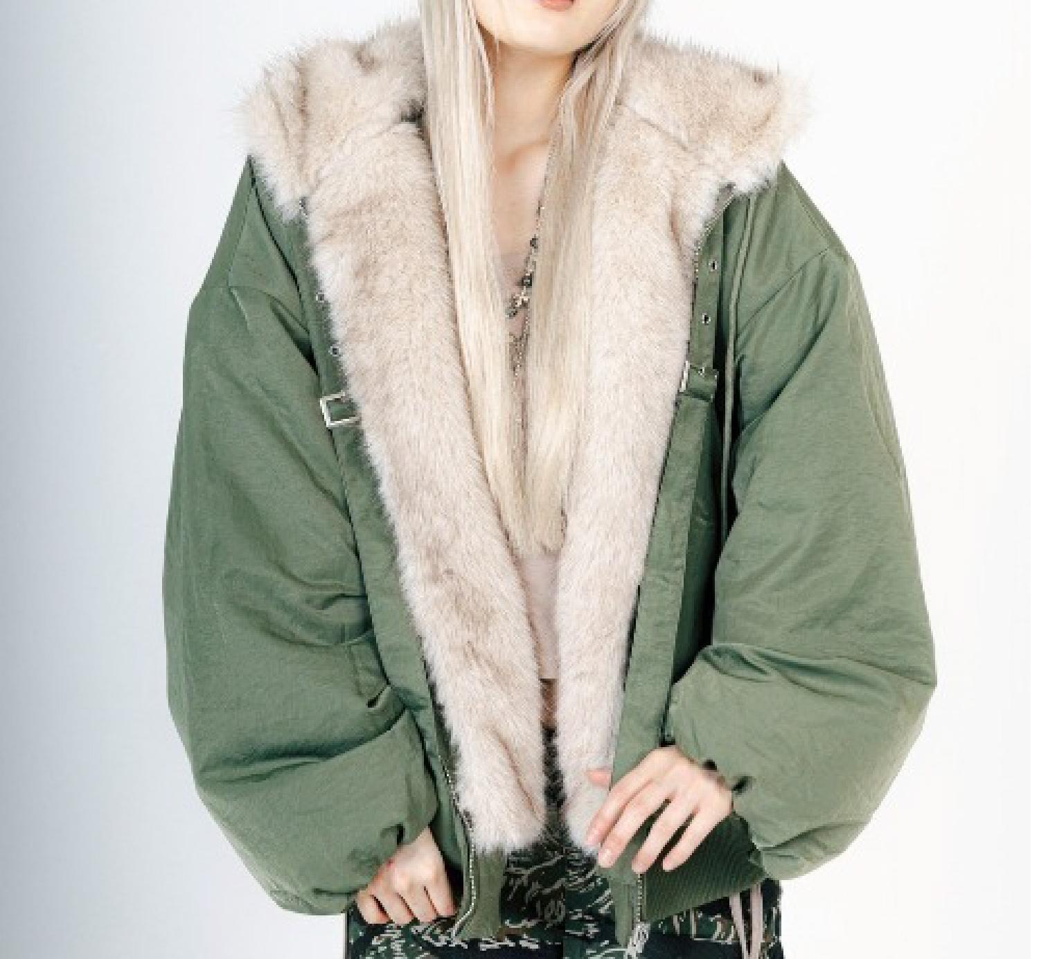 MITSUKI/ミツキ/REVERSIBLE FUR BLOUSON カーキ