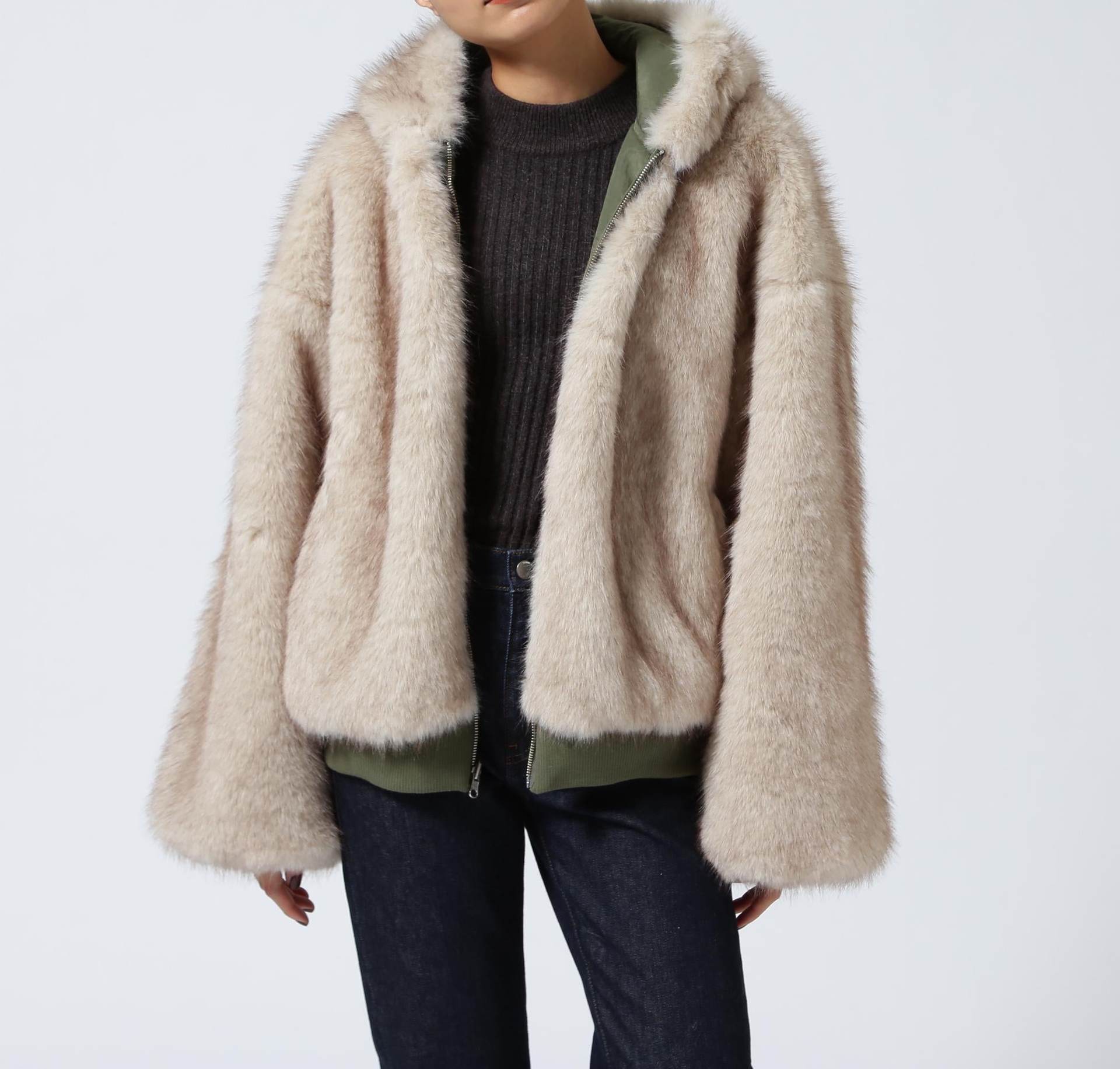 MITSUKI/ミツキ/REVERSIBLE FUR BLOUSON カーキ