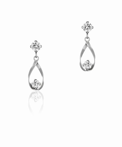 Yondoshi 4℃ K10 White Gold Earrings